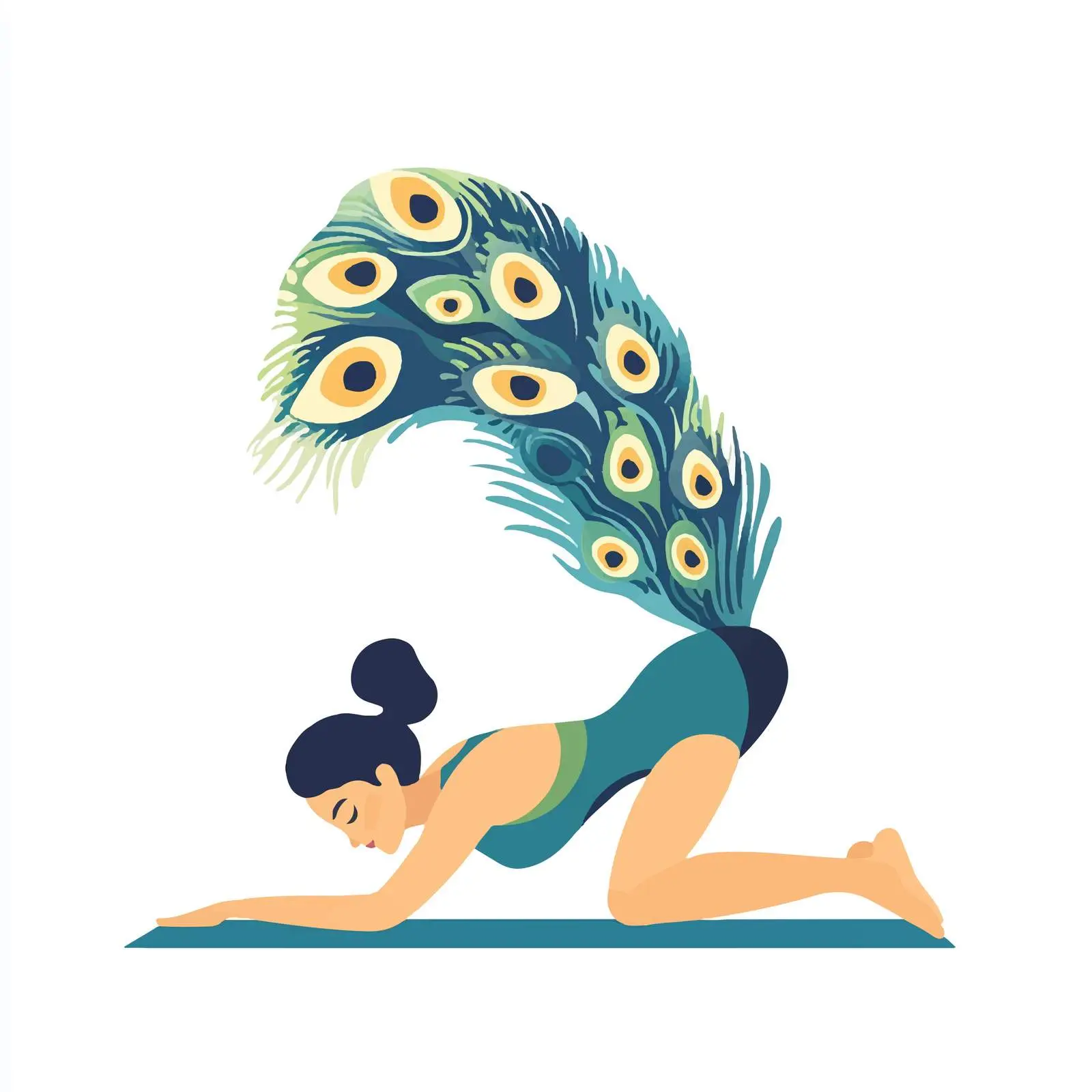 Woman Practicing Peacock Pose Yoga Exercise — free download from Dotvec