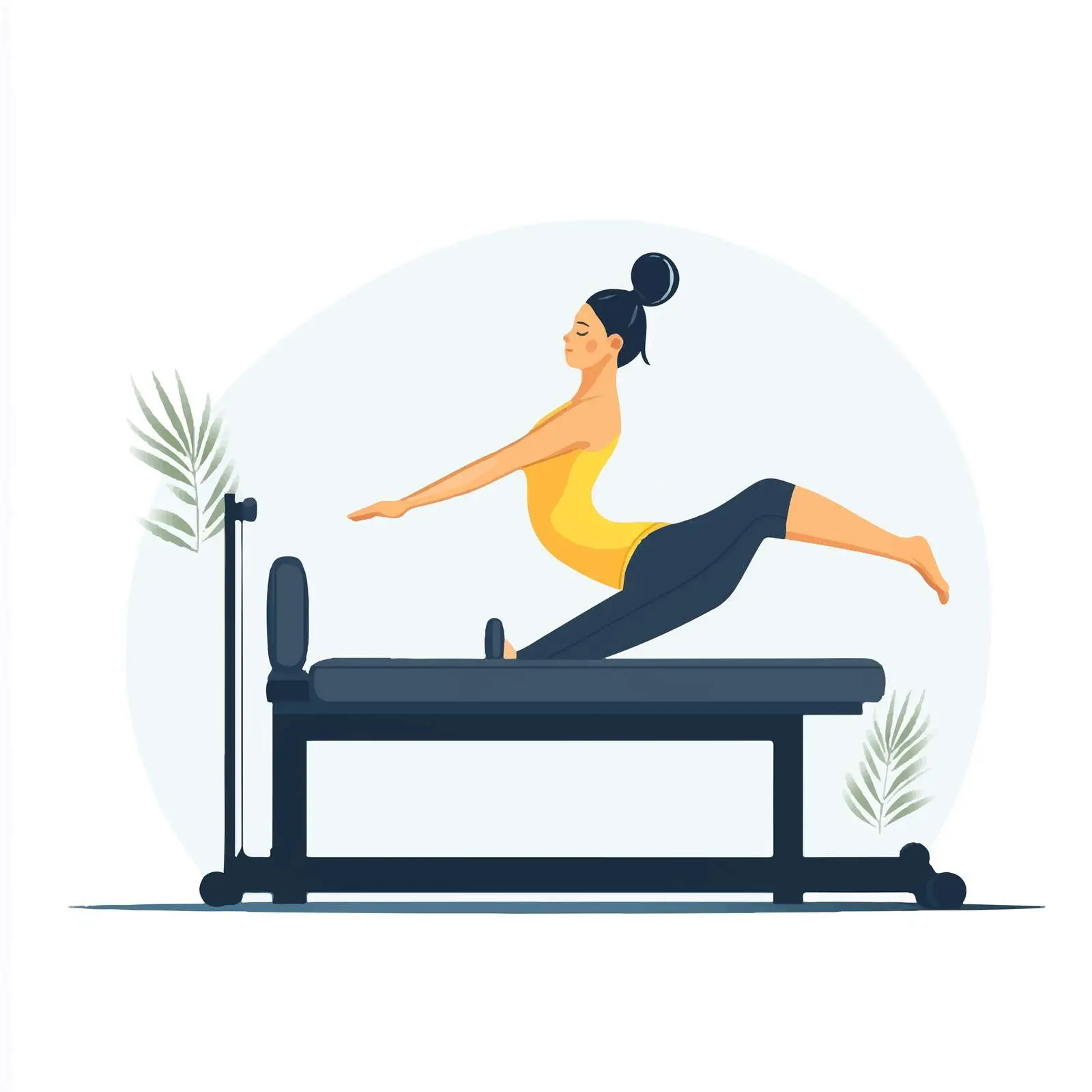 Woman Practicing Pilates on Reformer Machine — free download from Dotvec