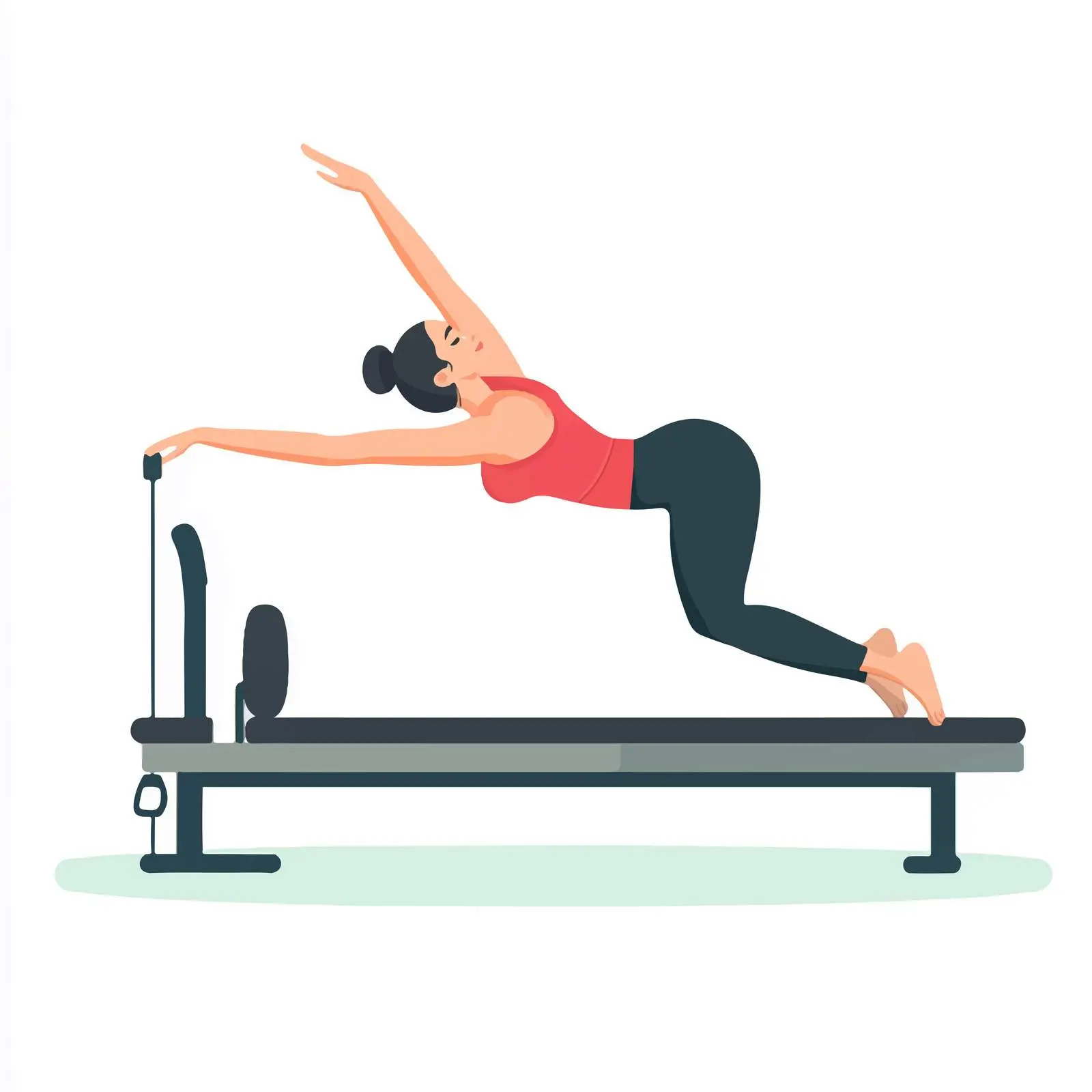 Woman Practicing Pilates on Reformer Machine — free download from Dotvec