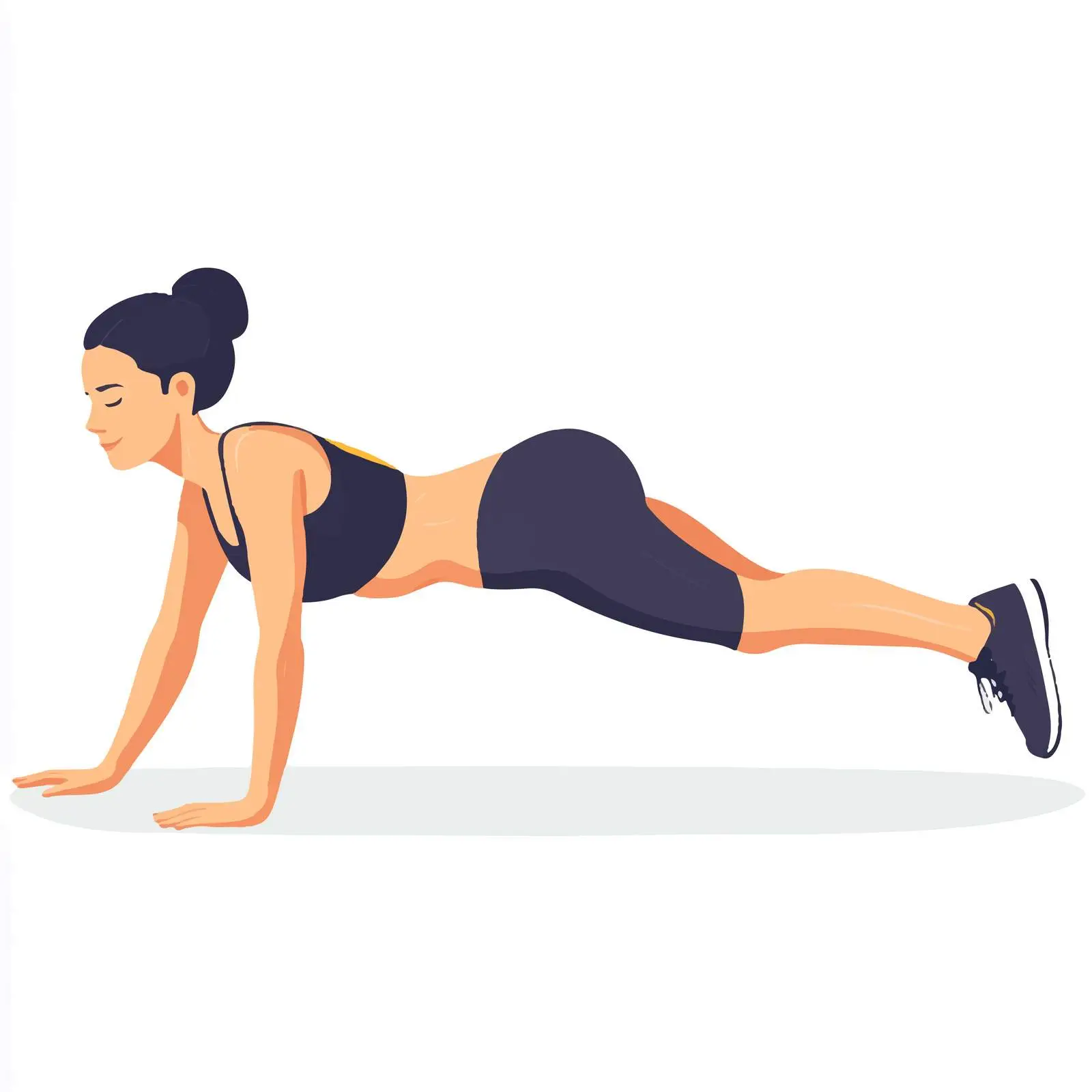 Woman Performing Plank Hip Dips Exercise Vector — free download from Dotvec