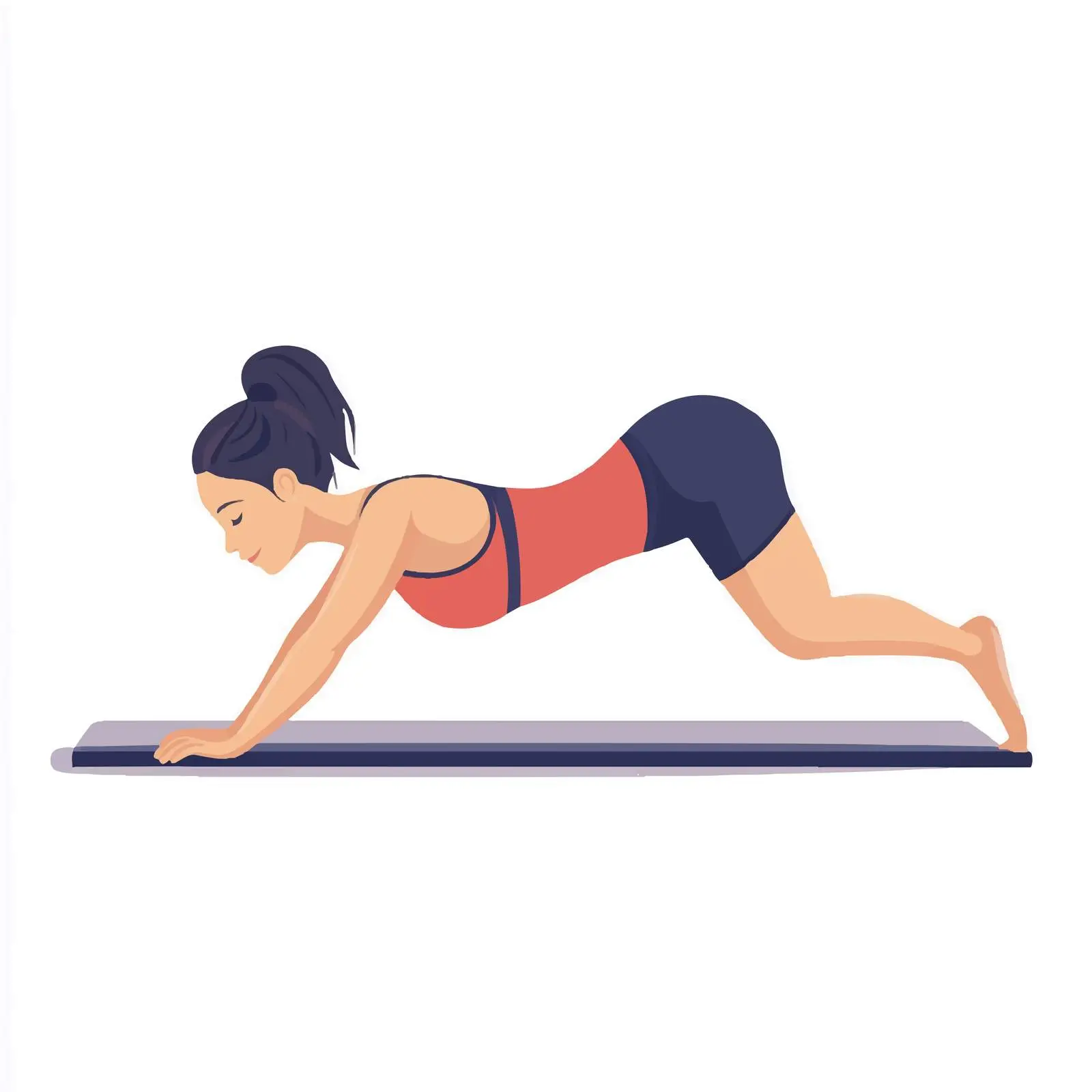 Woman Doing Push-Ups Vector Illustration — free download from Dotvec