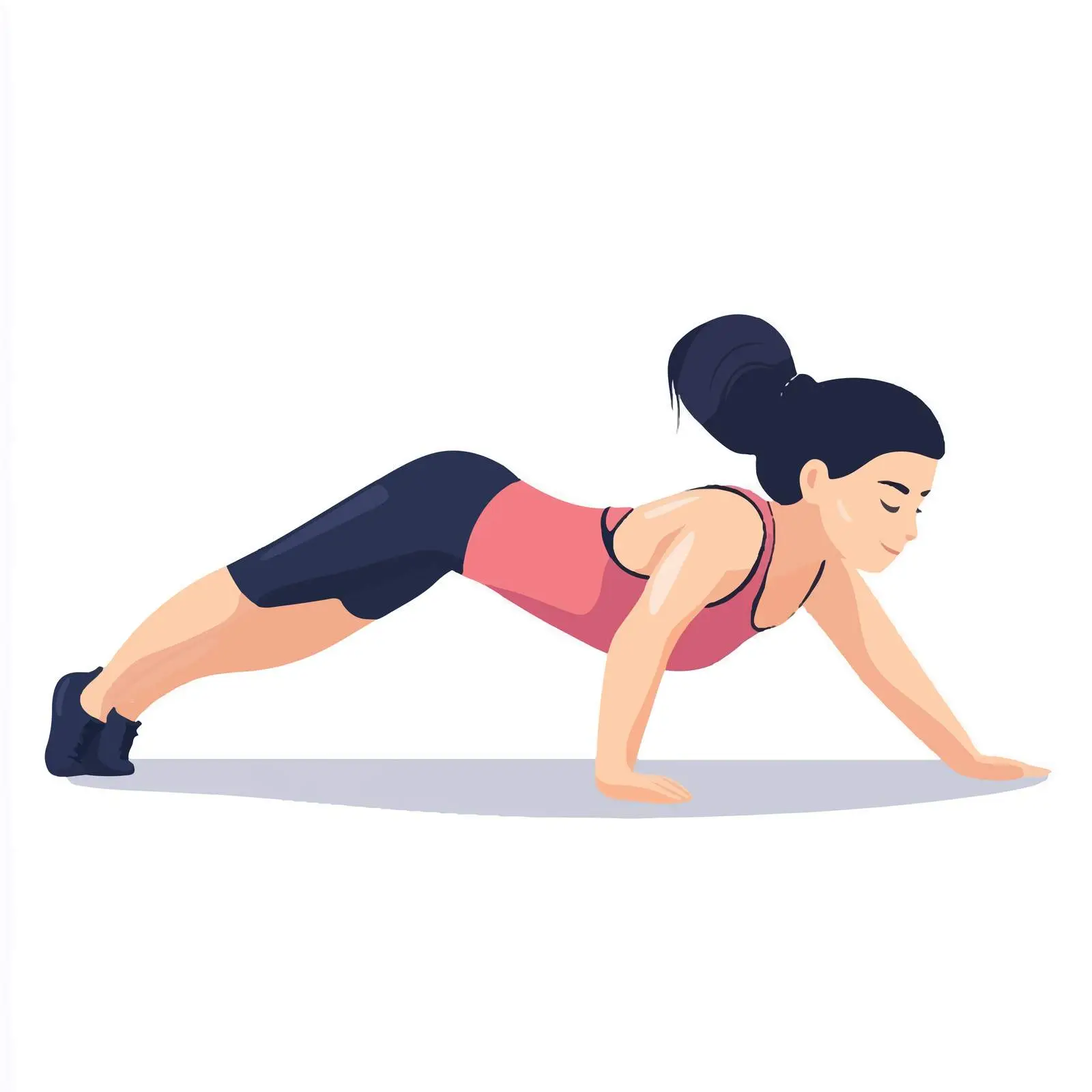 Woman Performing Push-Ups Vector Illustration — free download from Dotvec
