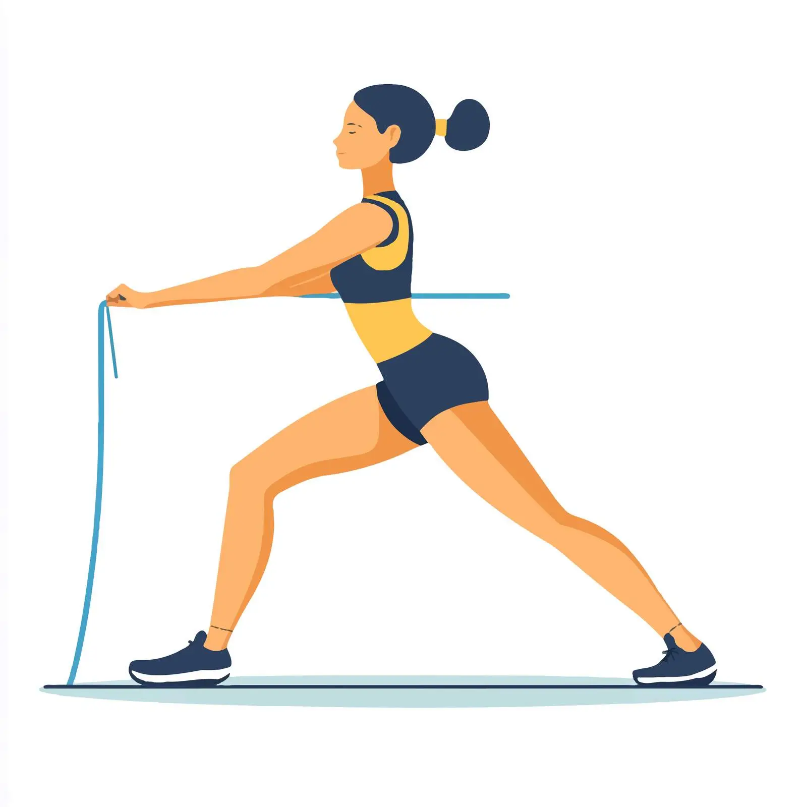 Woman Stretching Calf with Resistance Band Vector — free download from Dotvec
