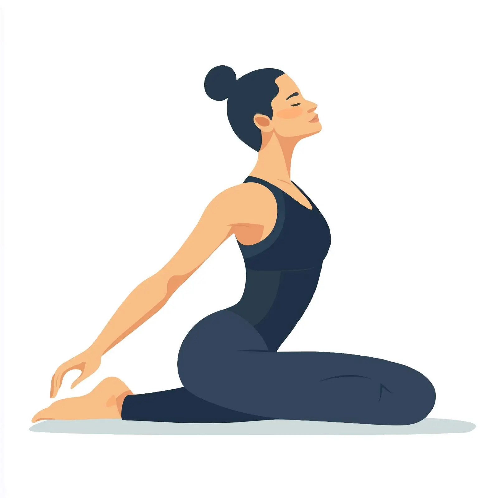 Woman Performing Reverse Pigeon Pose Illustration – free pigeon pose image from Dotvec