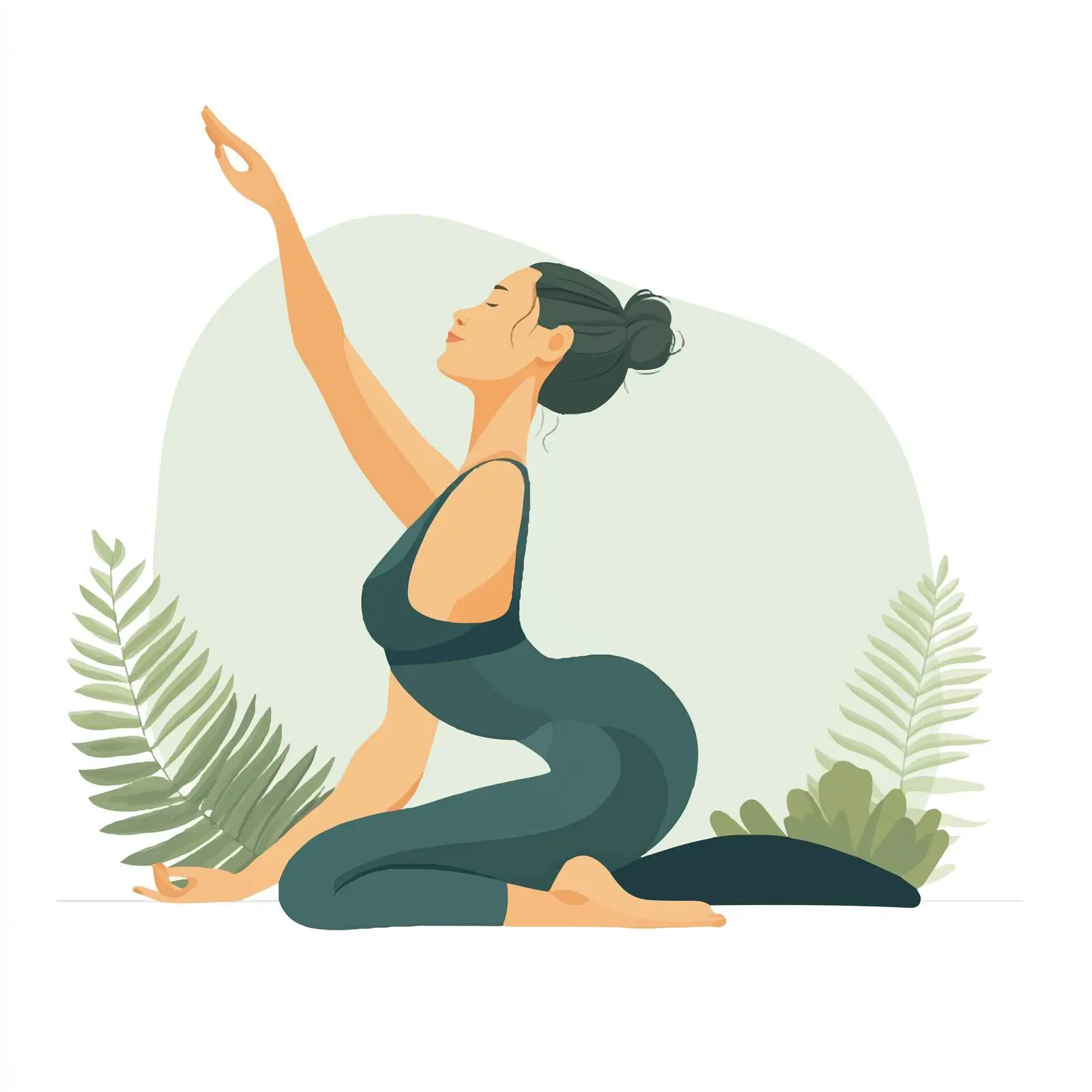Woman Practicing Reverse Pigeon Pose Illustration – free pigeon pose image from Dotvec