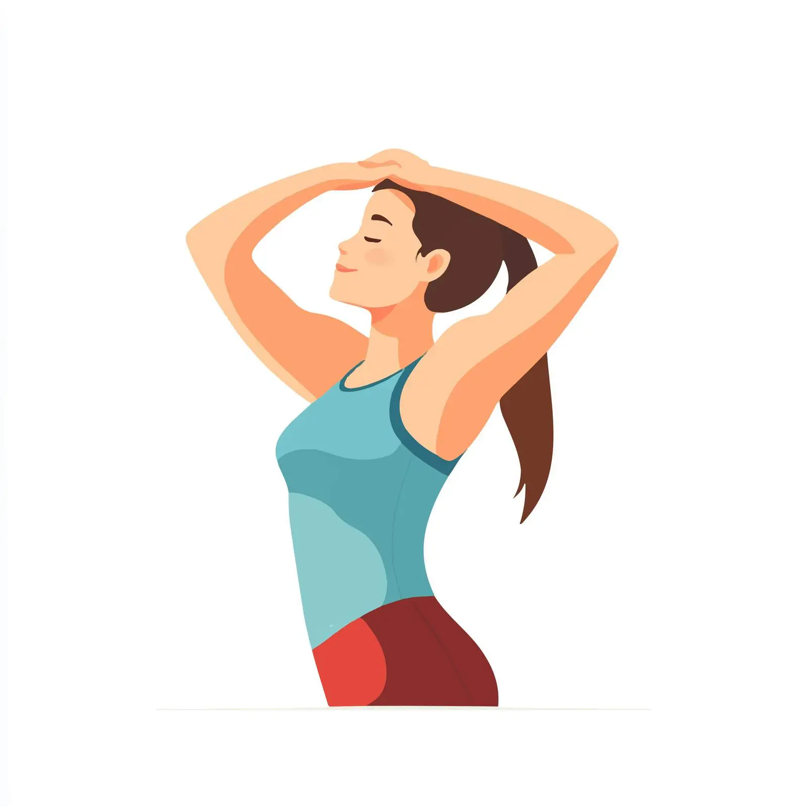Woman Performing Reverse Shoulder Stretch Exercise — free download from Dotvec