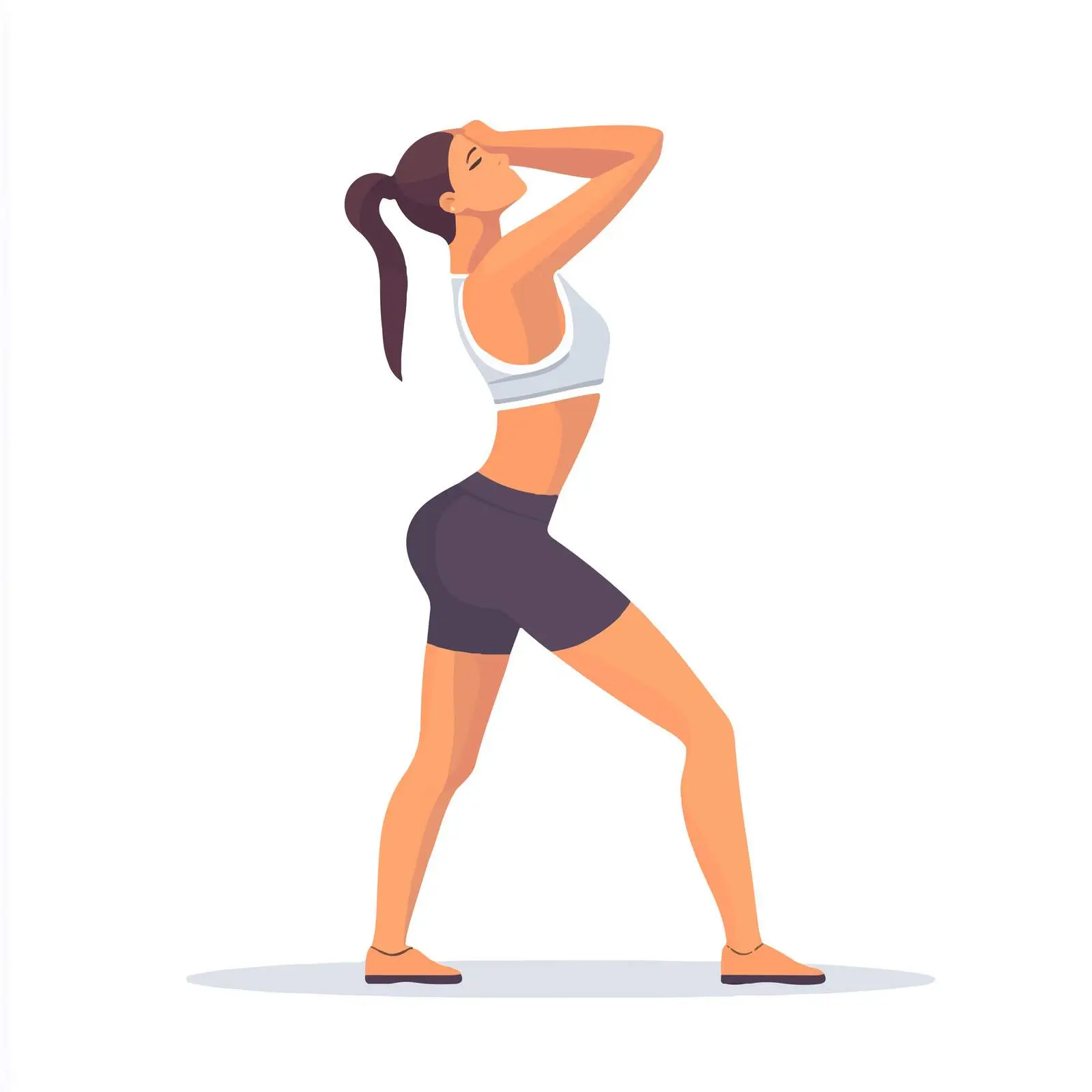 Woman Performing Reverse Shoulder Stretch Vector — free download from Dotvec