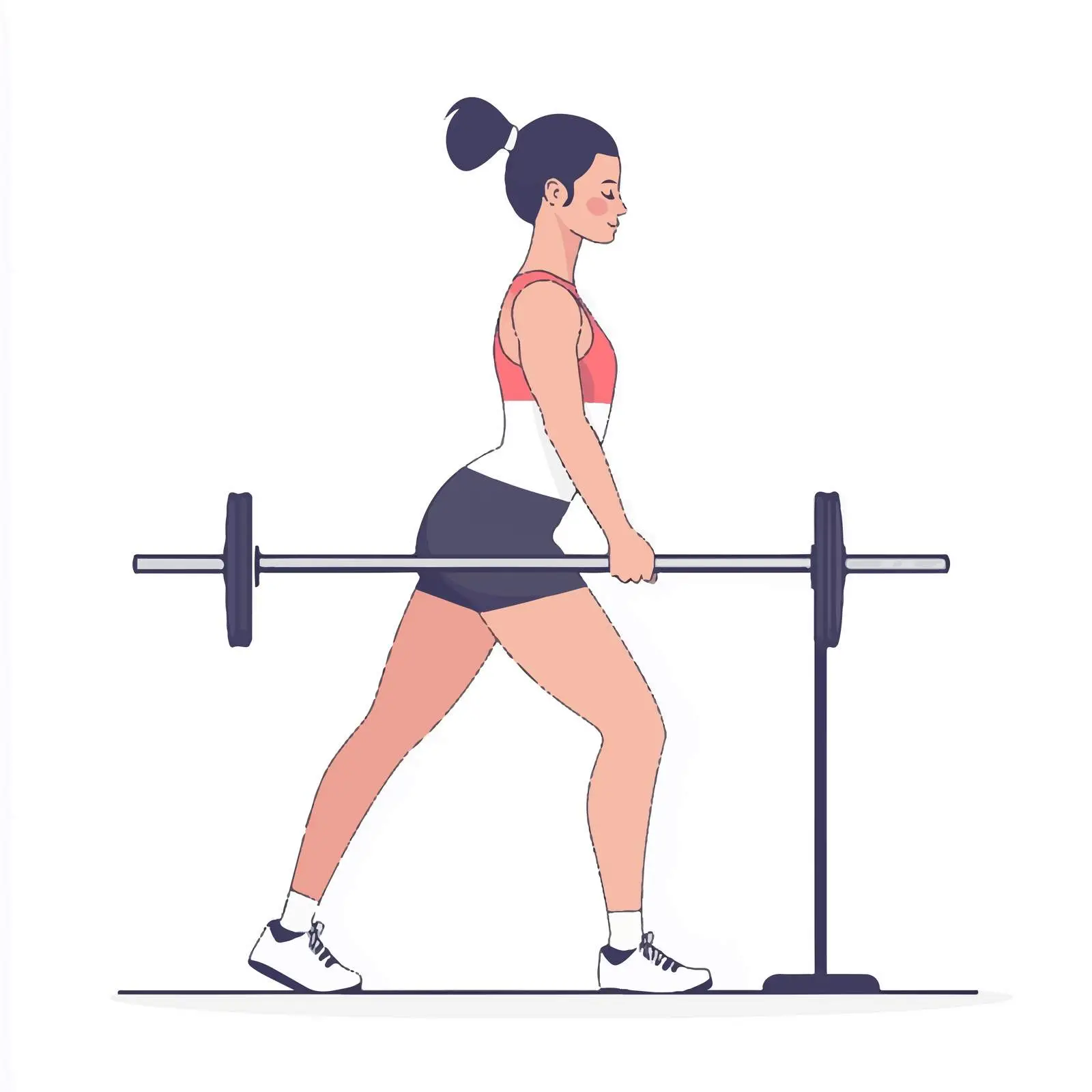 Woman Performing Romanian Deadlift Exercise Vector — free download from Dotvec