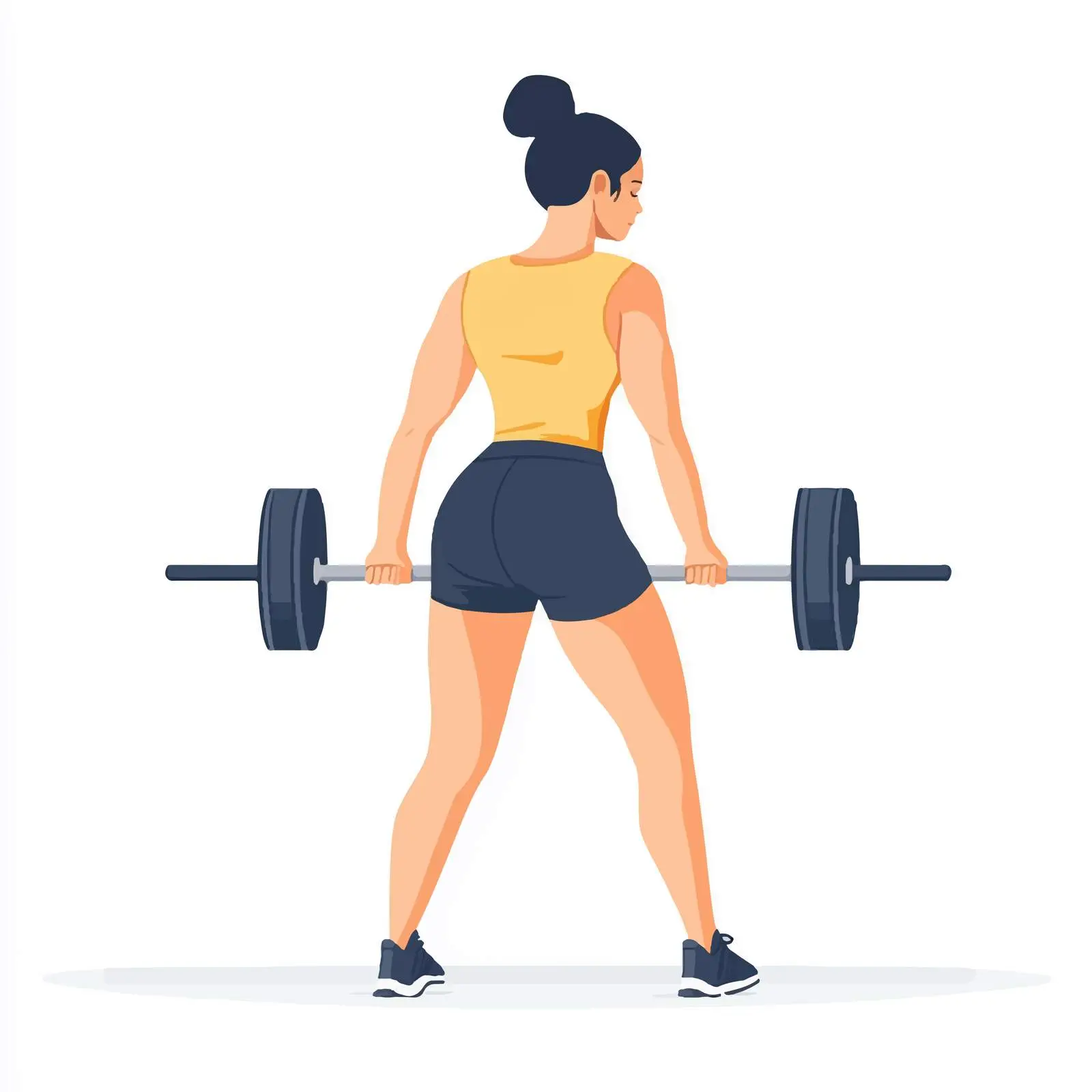 Woman Performing Romanian Deadlift Exercise Illustration – free toning image from Dotvec