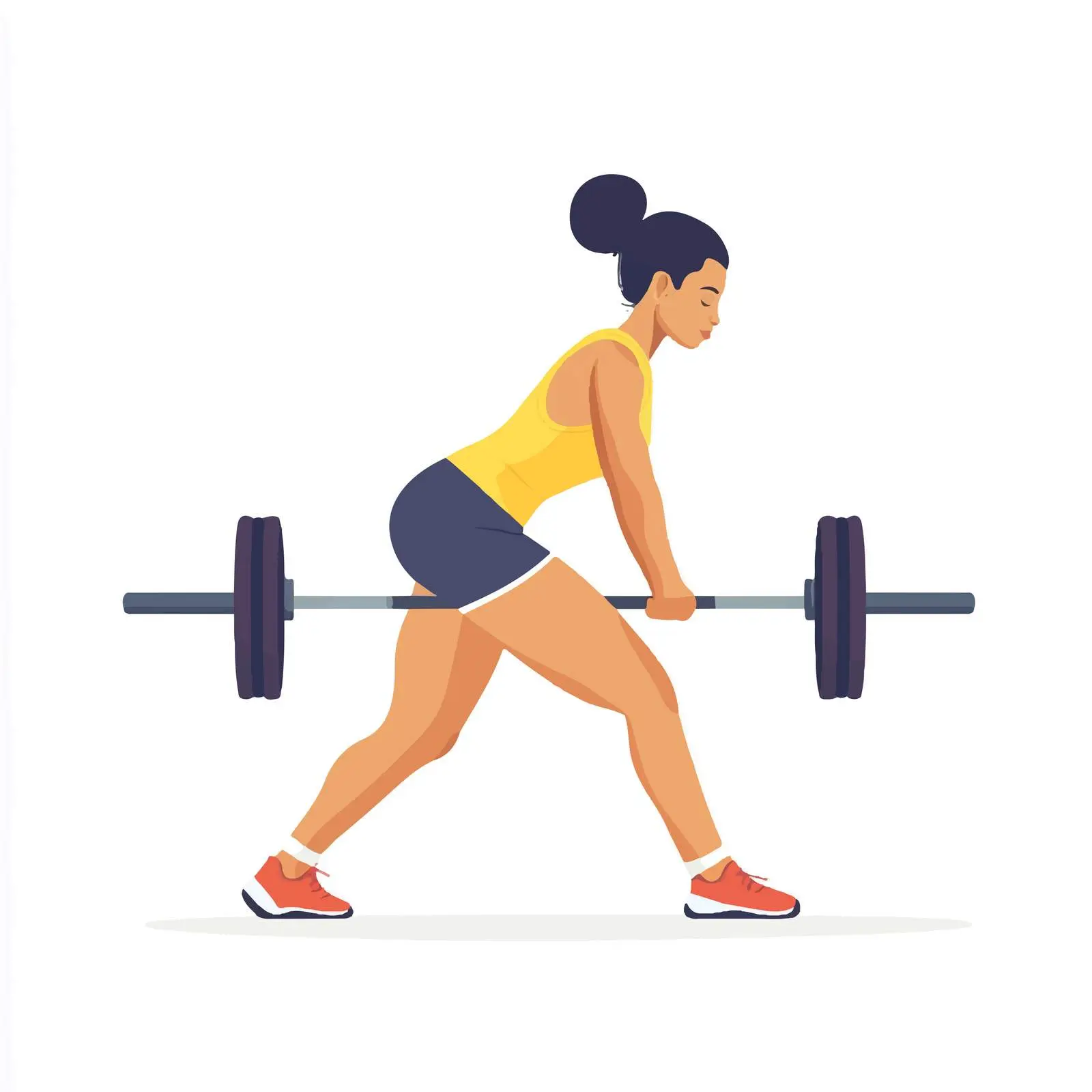 Woman Performing Romanian Deadlift Exercise Vector — free download from Dotvec
