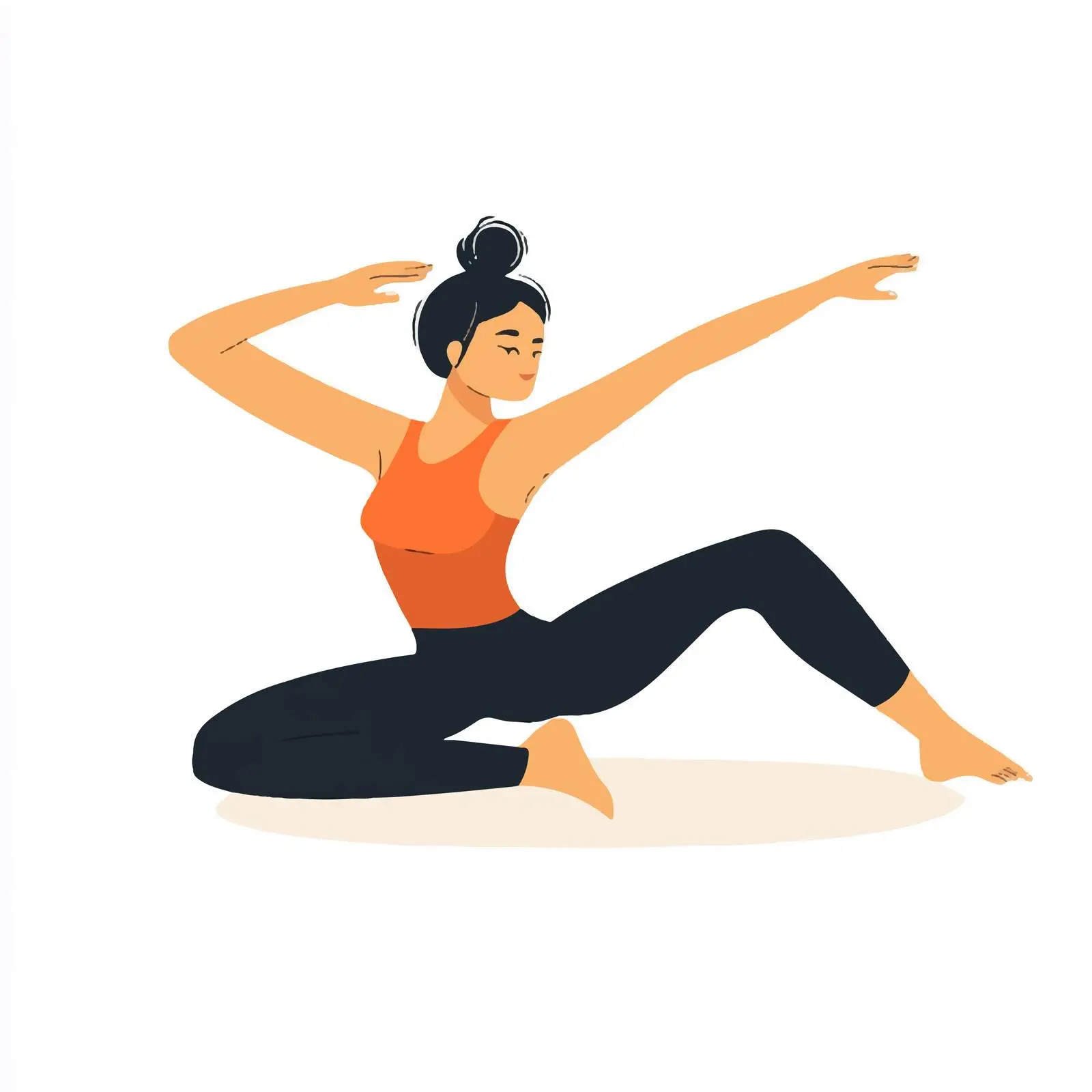 Woman Performing Russian Twists Exercise Illustration — free download from Dotvec