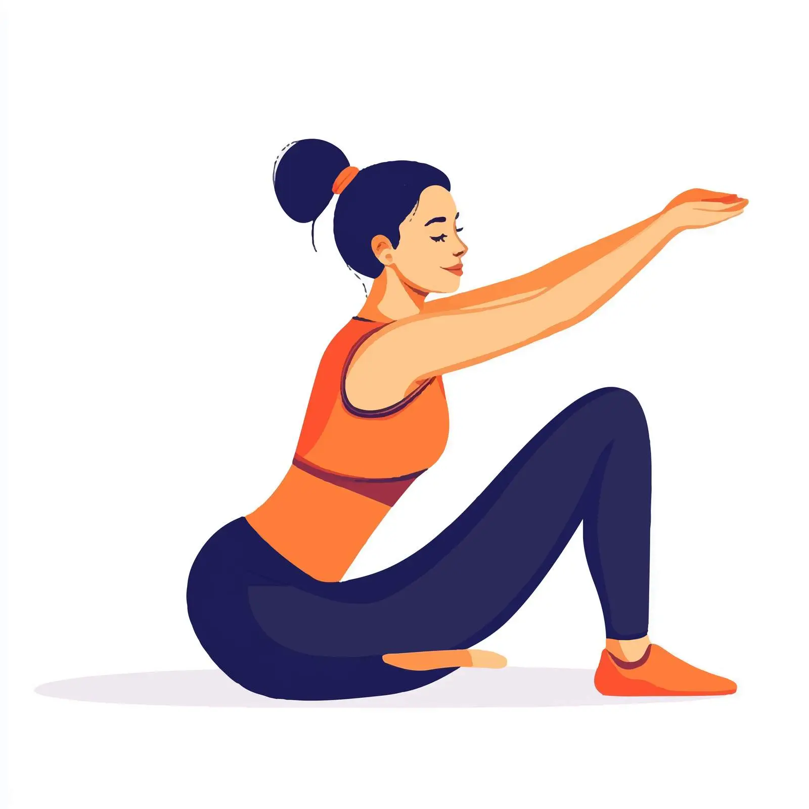 Woman Performing Russian Twists Exercise Illustration – free toning image from Dotvec