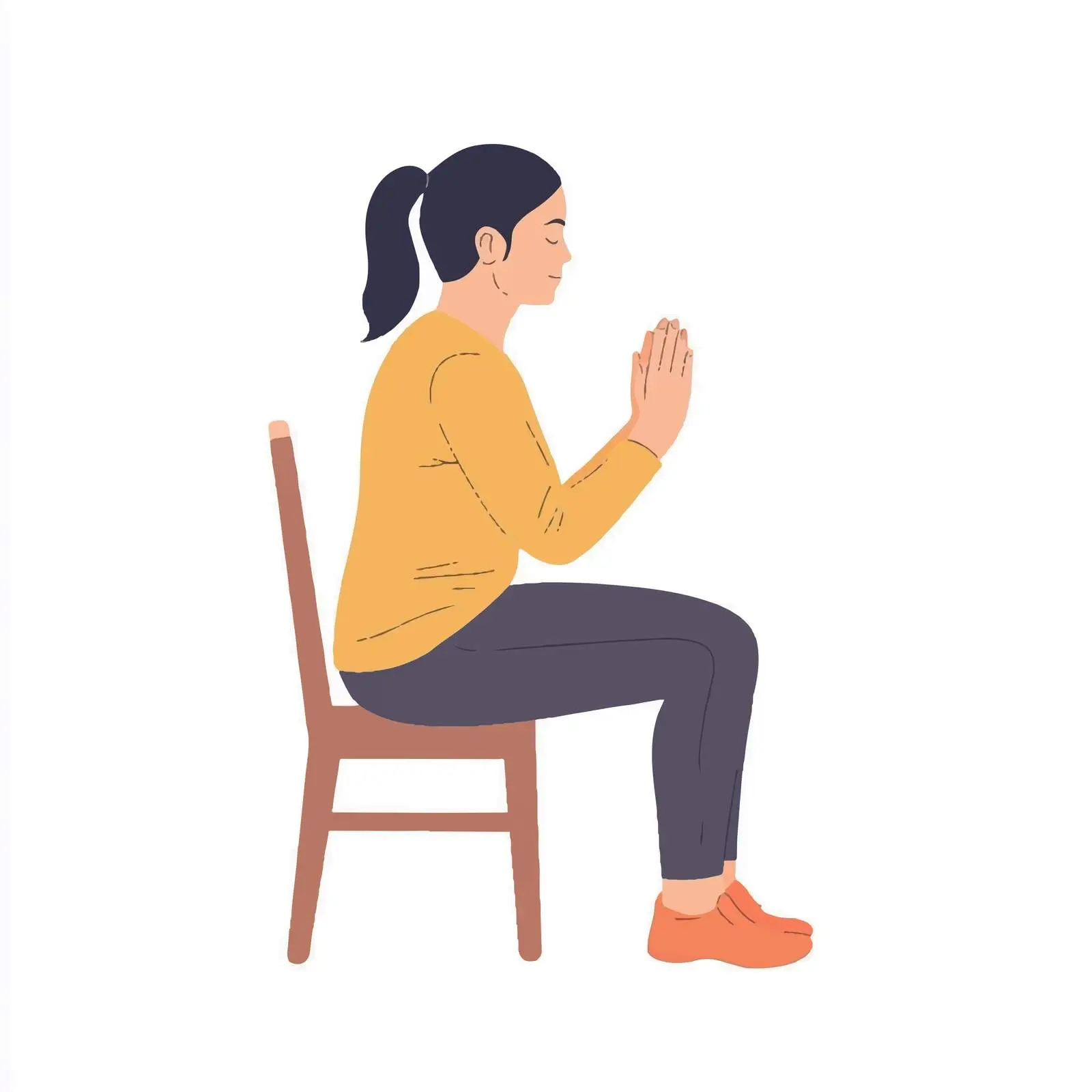 Seated Arm Prayer Stretch Vector Illustration — free download from Dotvec