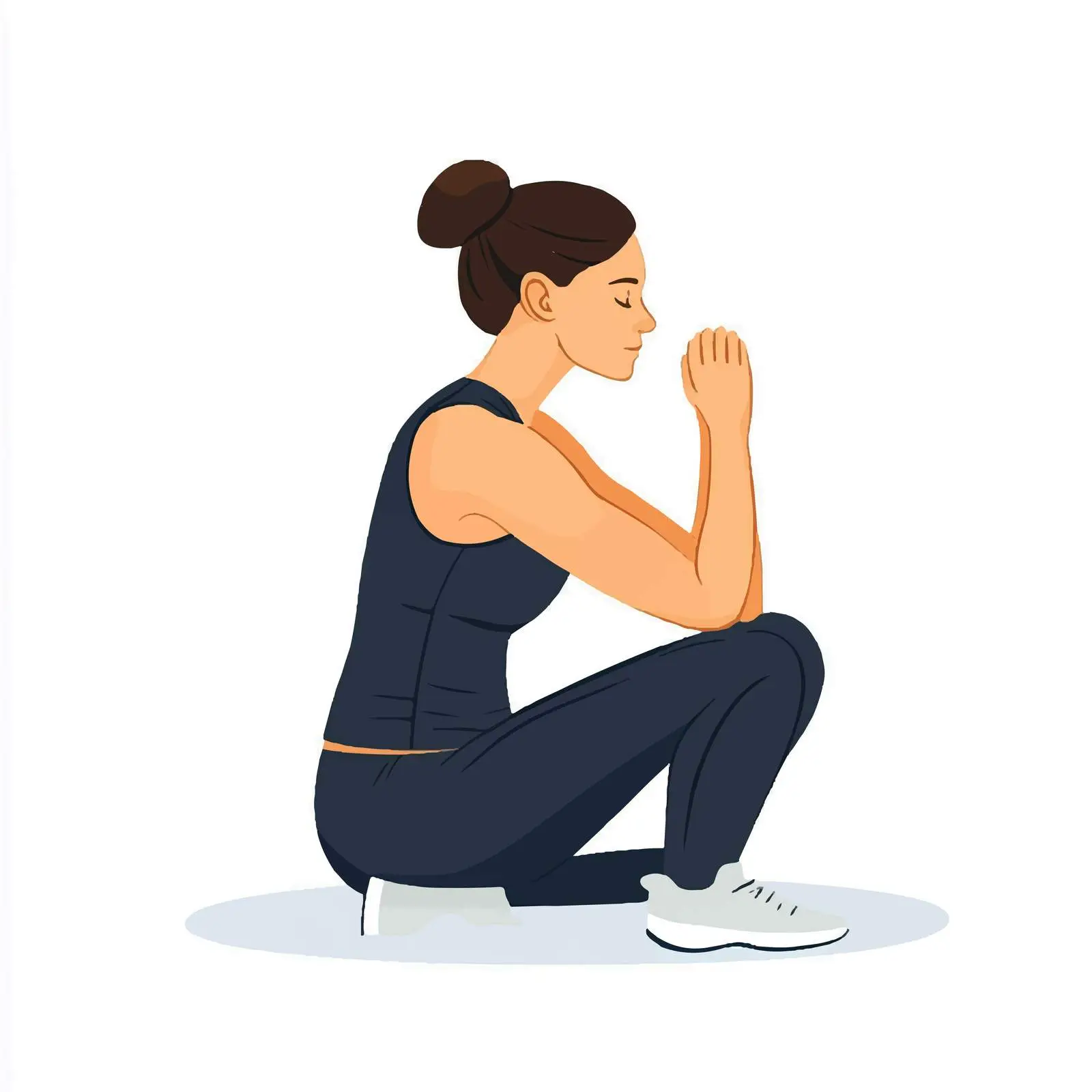 Seated Arm Prayer Stretch Exercise Illustration — free download from Dotvec