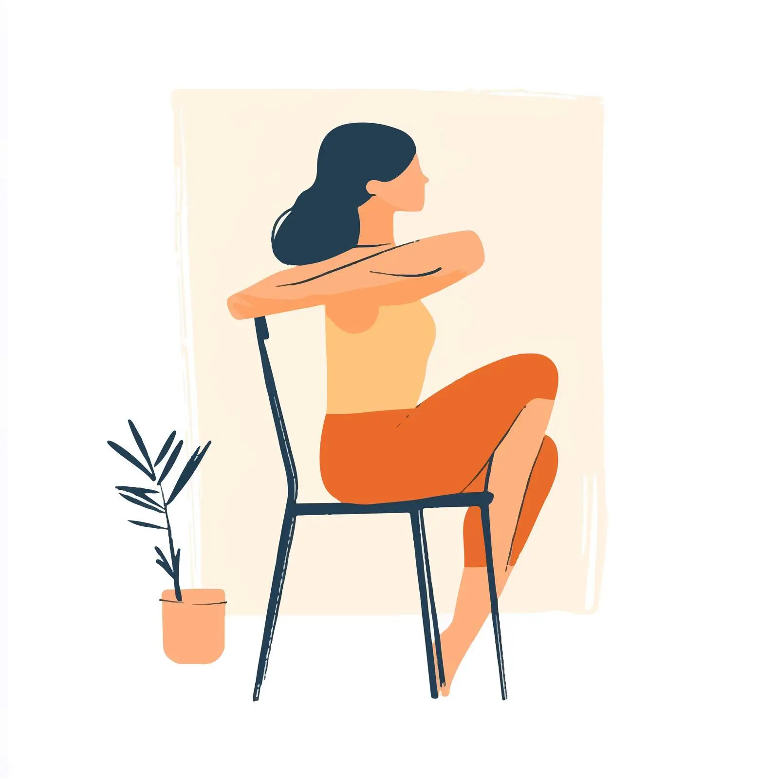 Seated Arm Prayer Stretch Vector Illustration — free download from Dotvec