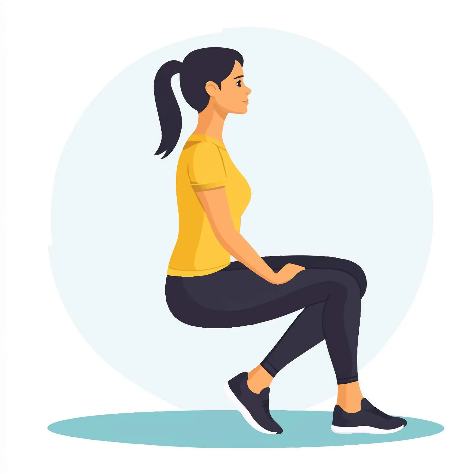 Woman Performing Seated Knee Lifts Exercise — free download from Dotvec