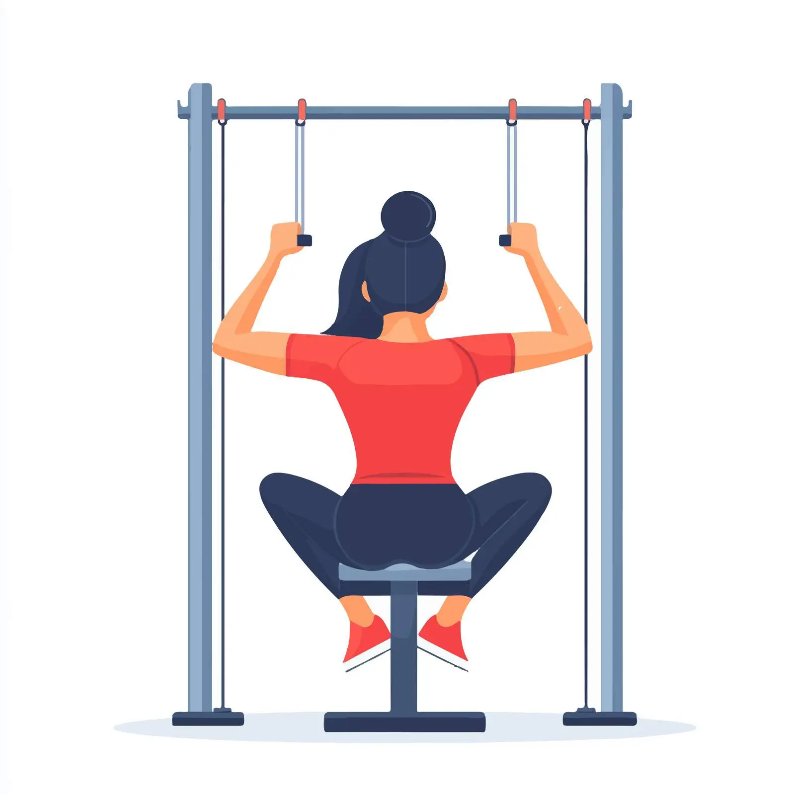 Woman Performing Seated Lat Pulldowns Vector Illustration – free upper body image from Dotvec