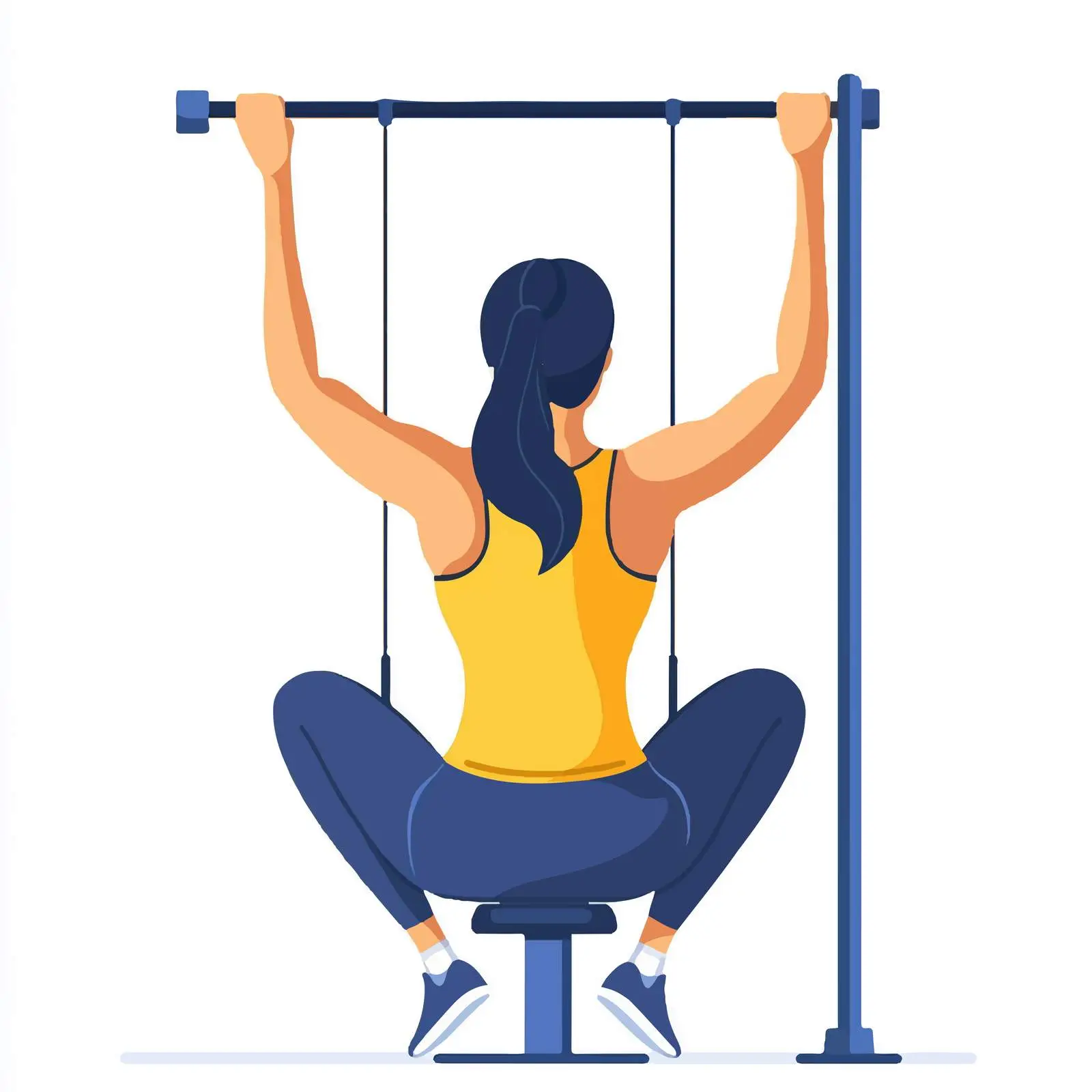 Woman Performing Seated Lat Pulldown Exercise Illustration – free pulling image from Dotvec
