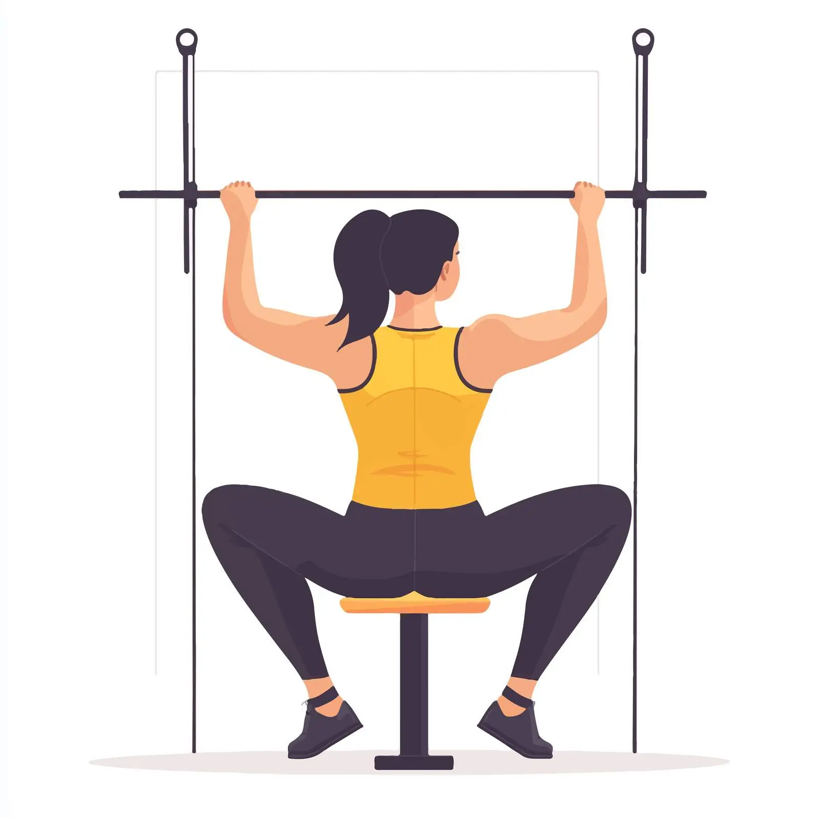 Woman Performing Seated Lat Pulldowns Vector Illustration — free download from Dotvec