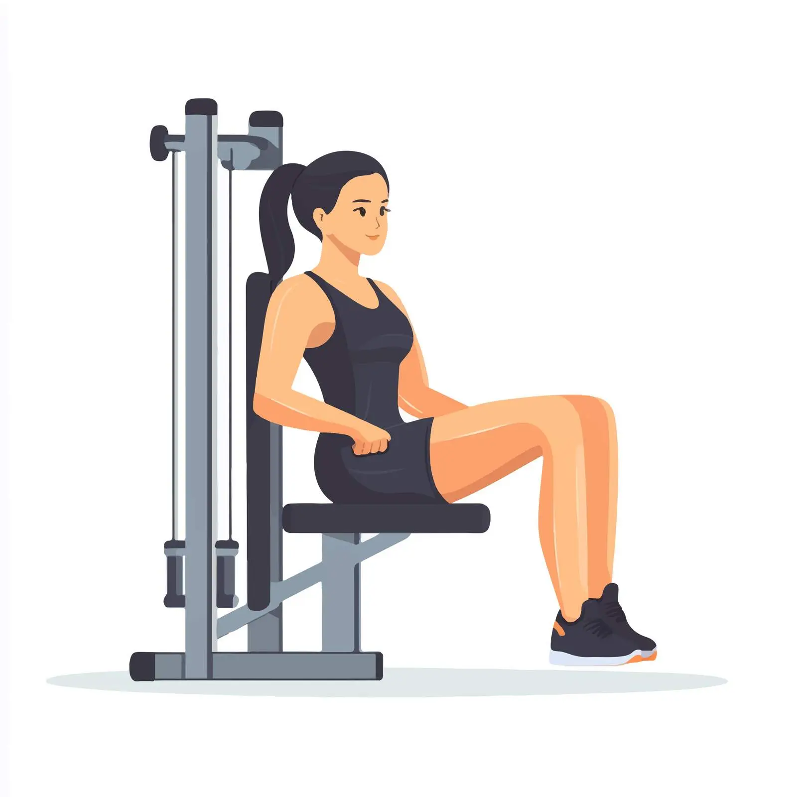 Woman Performing Seated Leg Extension Exercise Illustration — free download from Dotvec