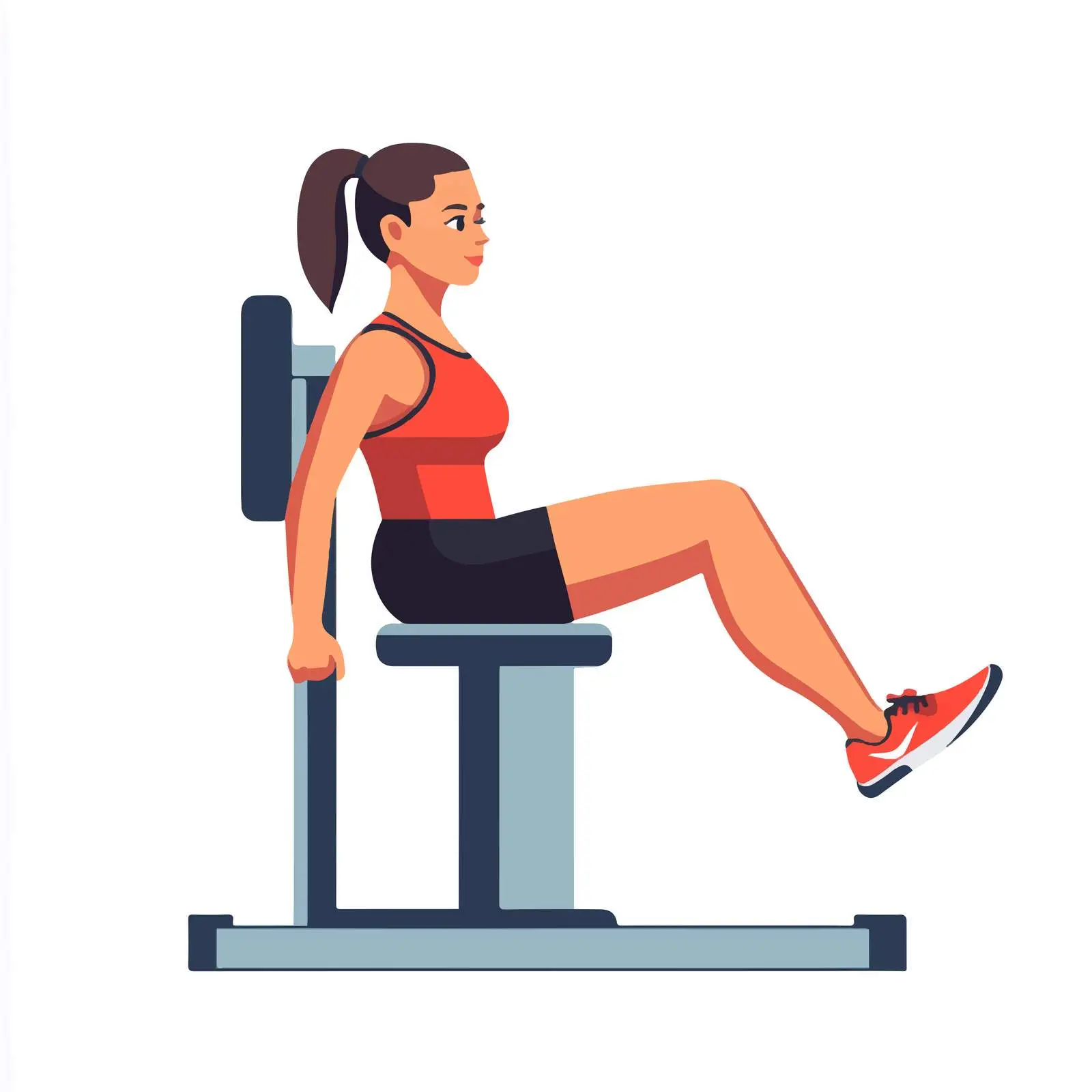 Woman Performing Seated Leg Extension Exercise Vector — free download from Dotvec