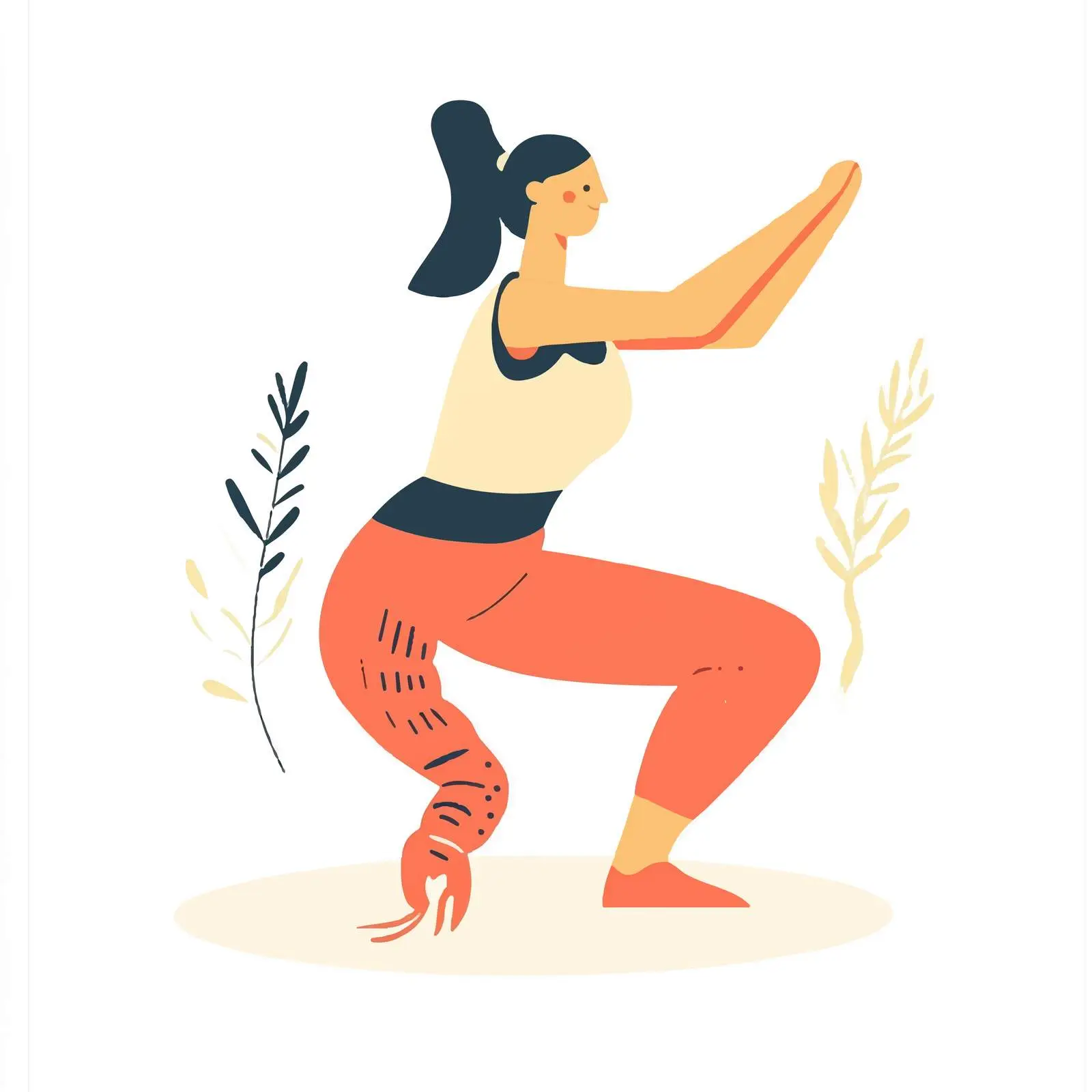 Woman Performing Shrimp Squat Exercise Vector — free download from Dotvec