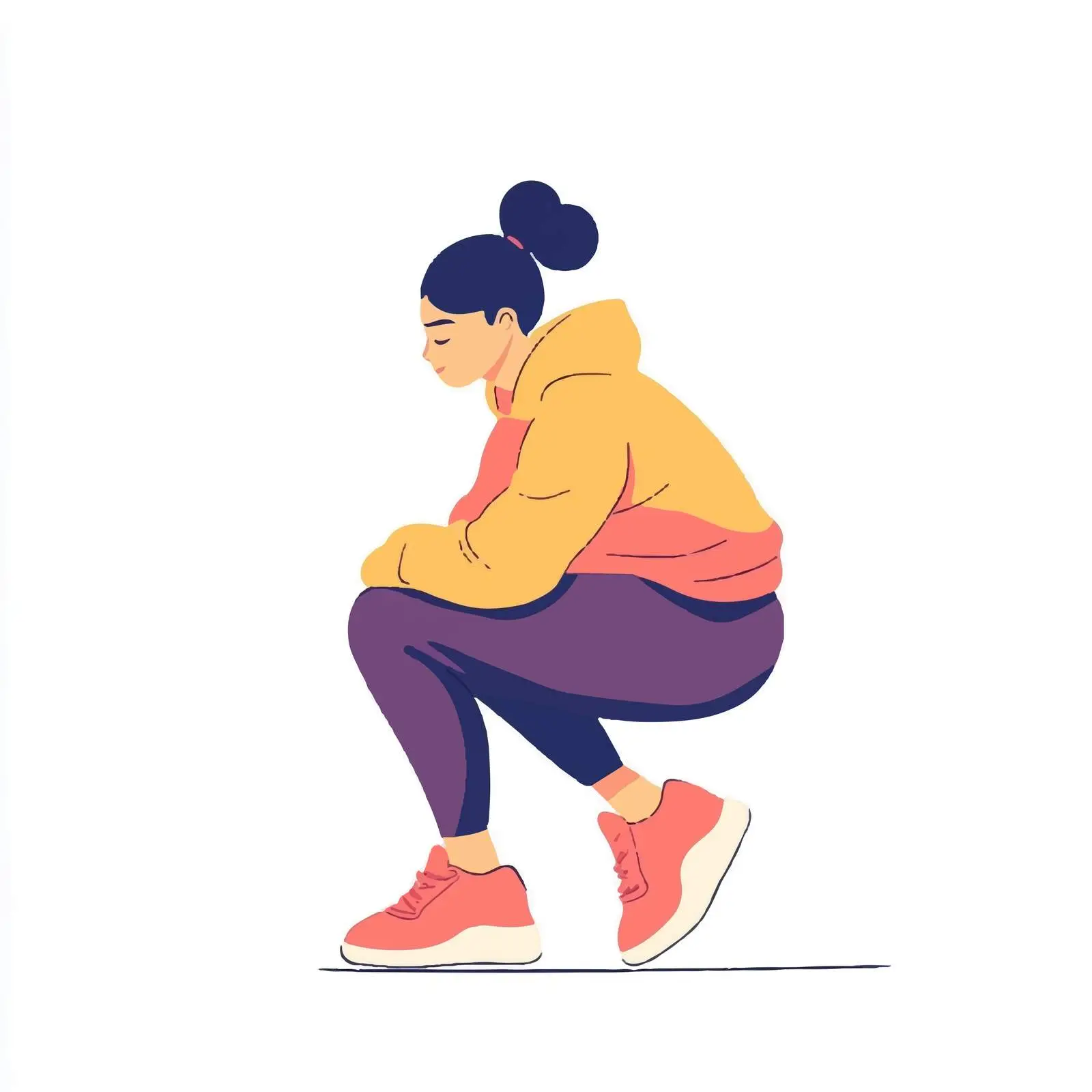 Woman Performing Shrimp Squat Exercise Vector Illustration — free download from Dotvec