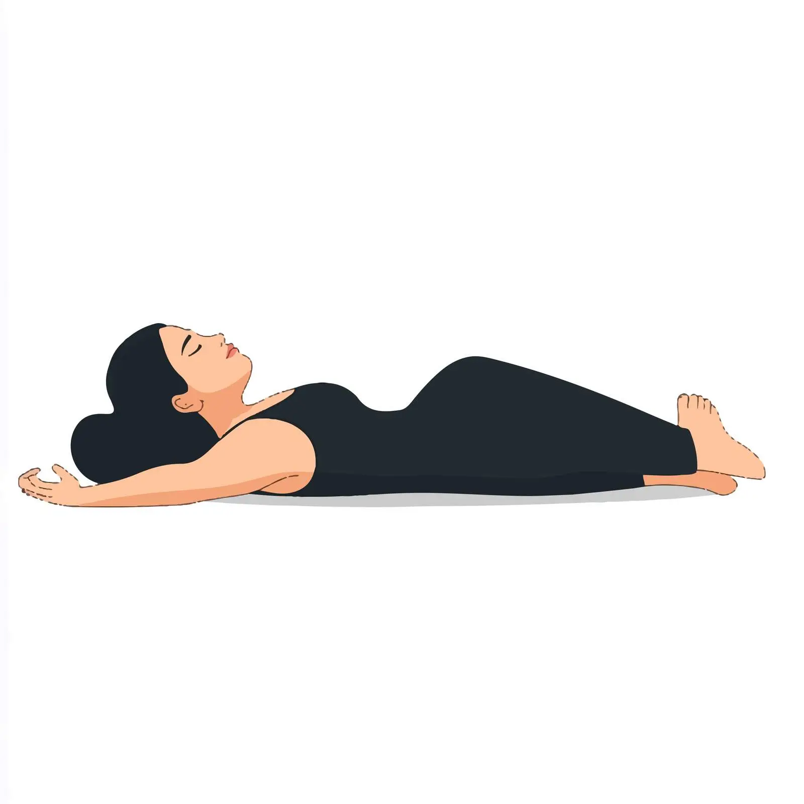 Woman Practicing Side Lying Savasana Pose — free download from Dotvec