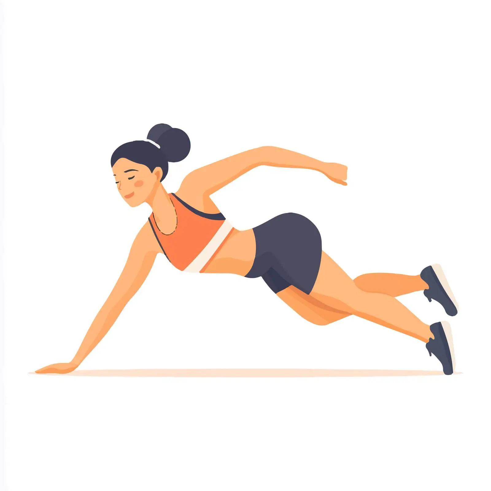 Woman Performing Side Plank Crunches Vector Illustration — free download from Dotvec