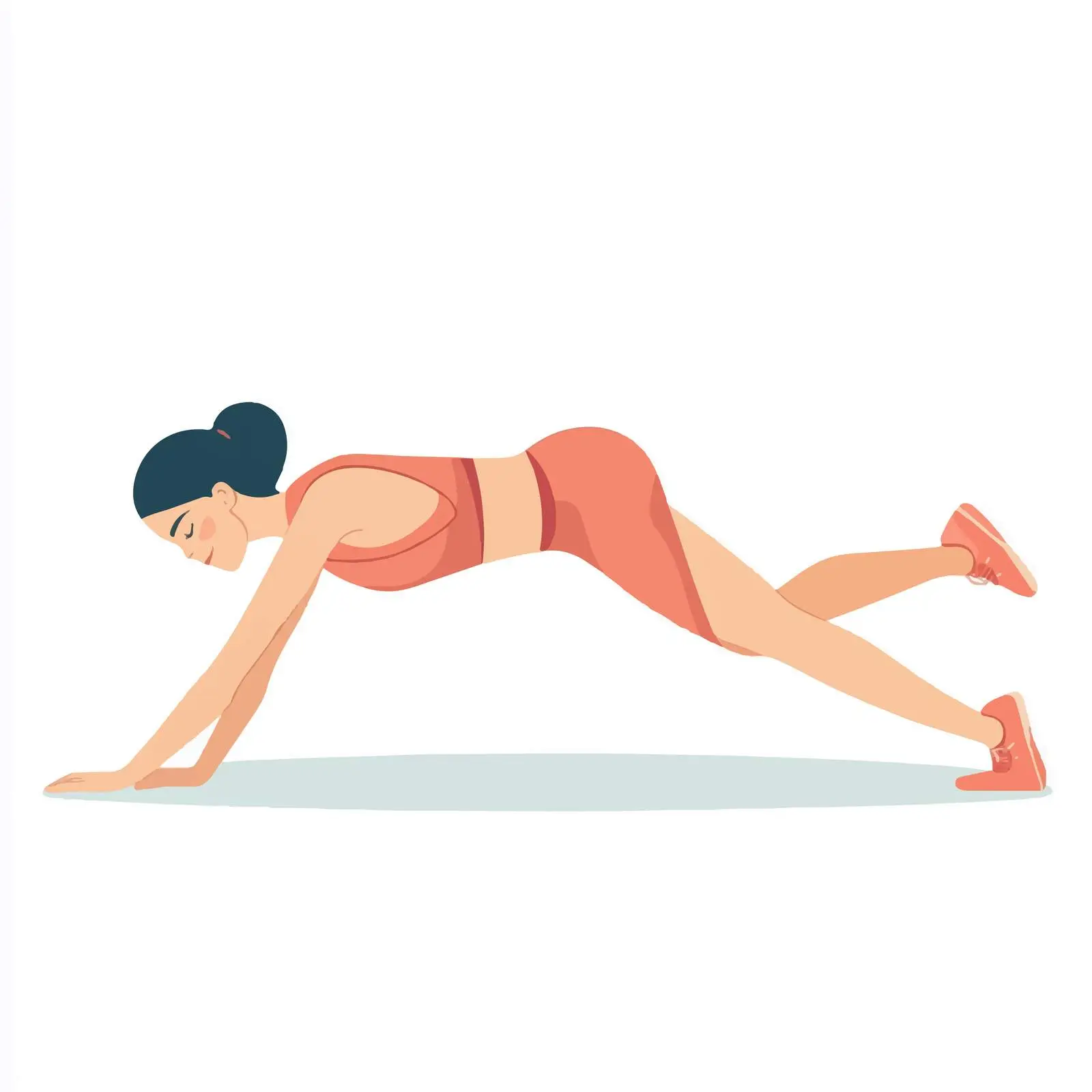 Woman Doing Side Plank Crunches Exercise Vector — free download from Dotvec