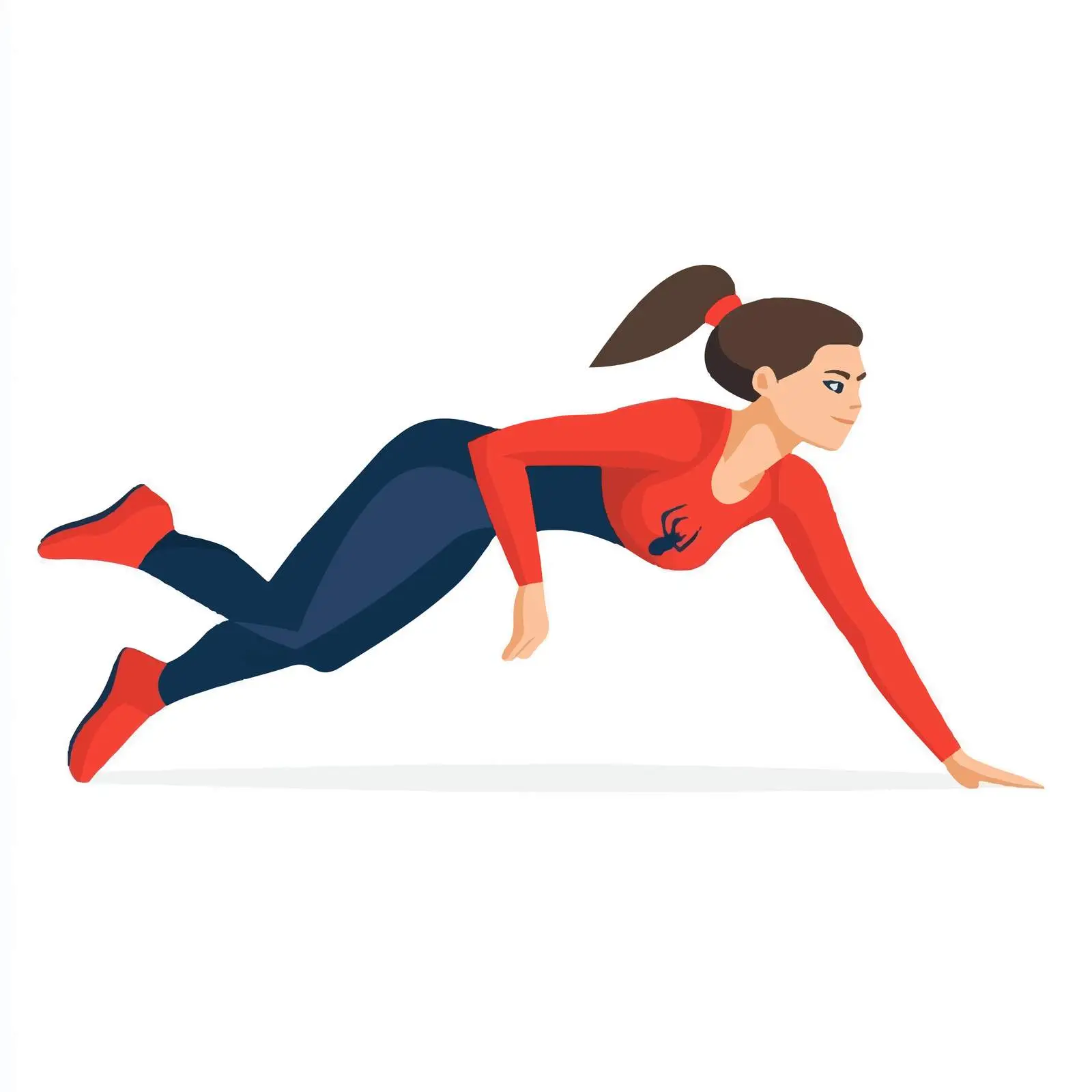 Woman Performing Spiderman Plank Exercise Vector — free download from Dotvec