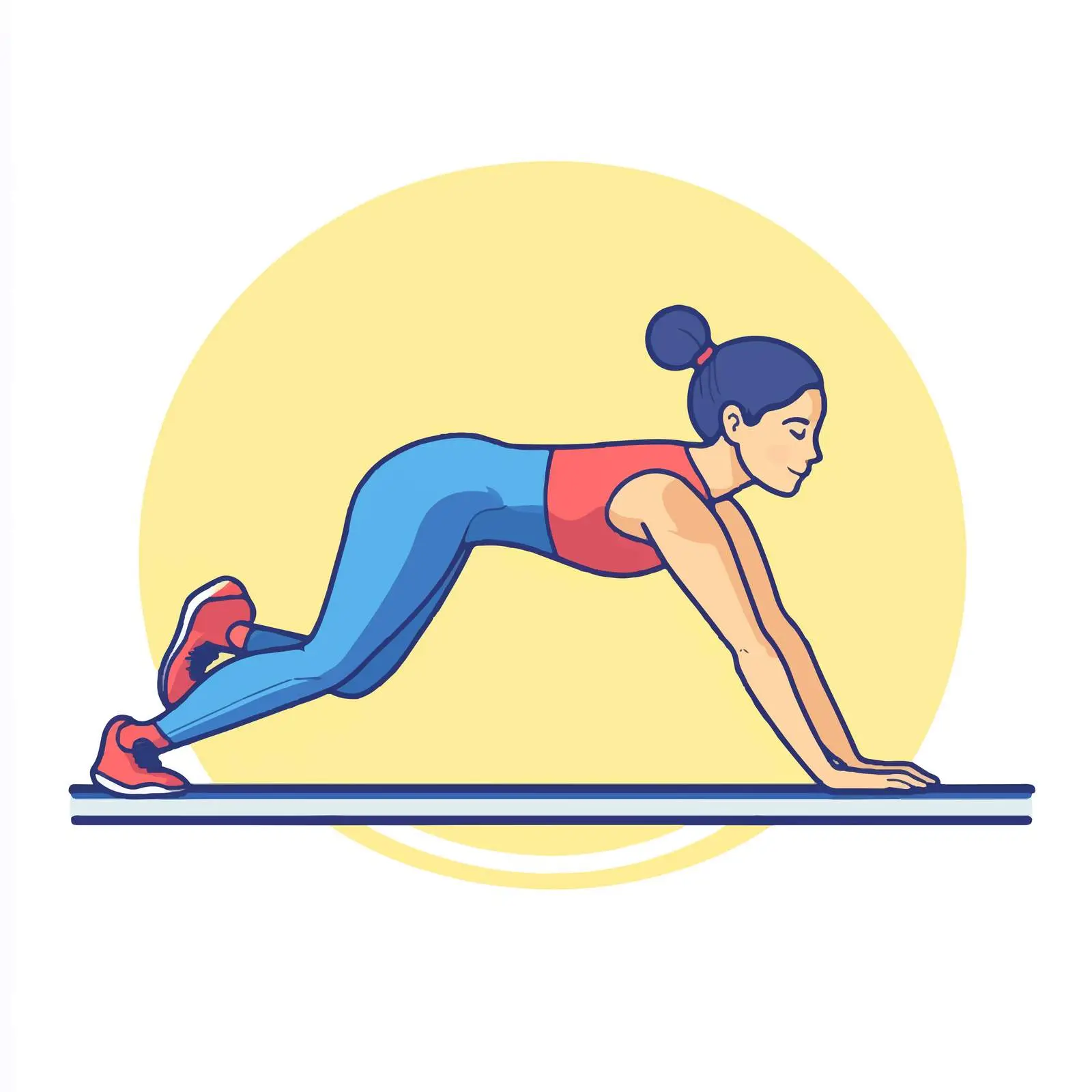 Woman Performing Spiderman Plank Exercise Vector Art — free download from Dotvec