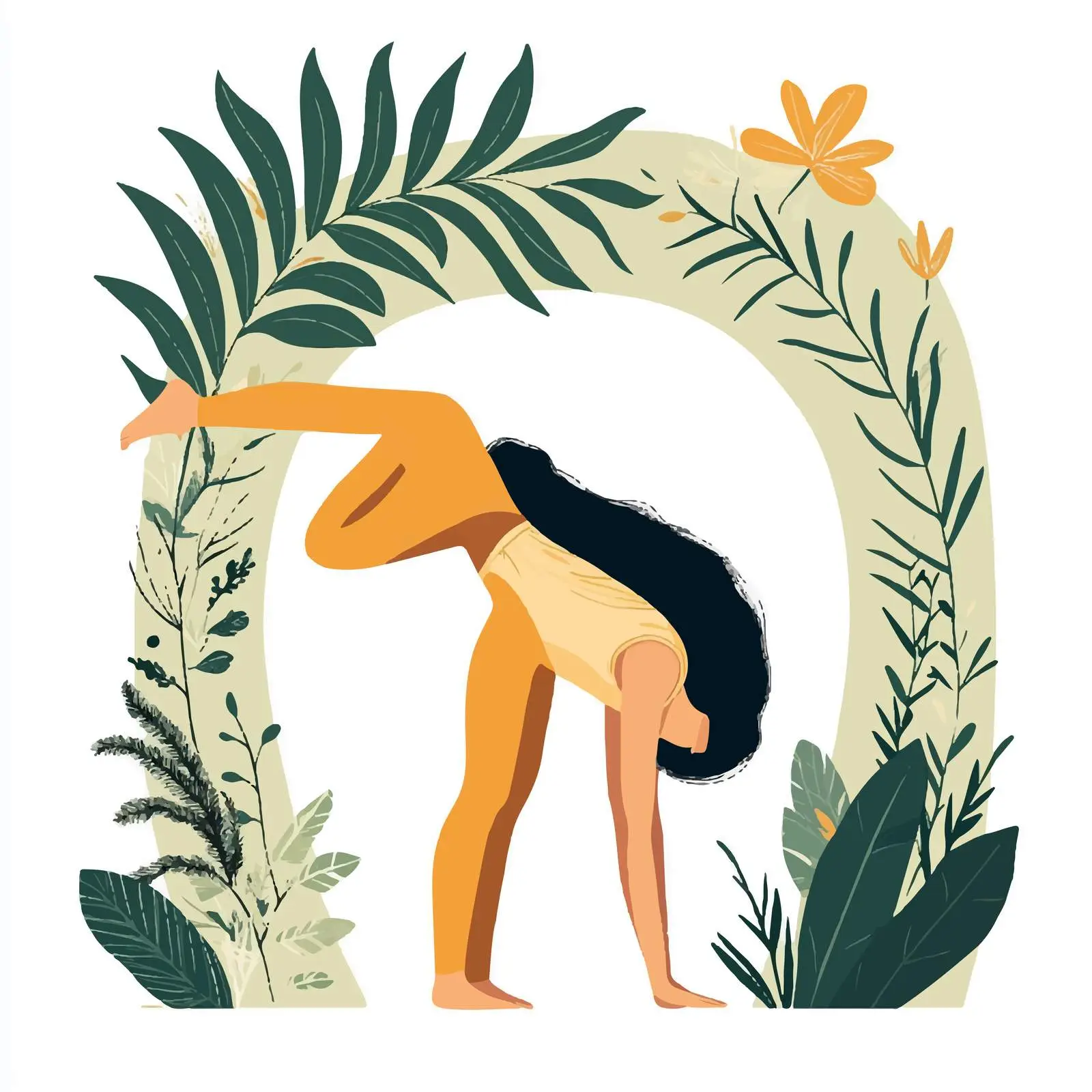 Beautiful Woman in Standing Backbend Yoga Pose — free download from Dotvec