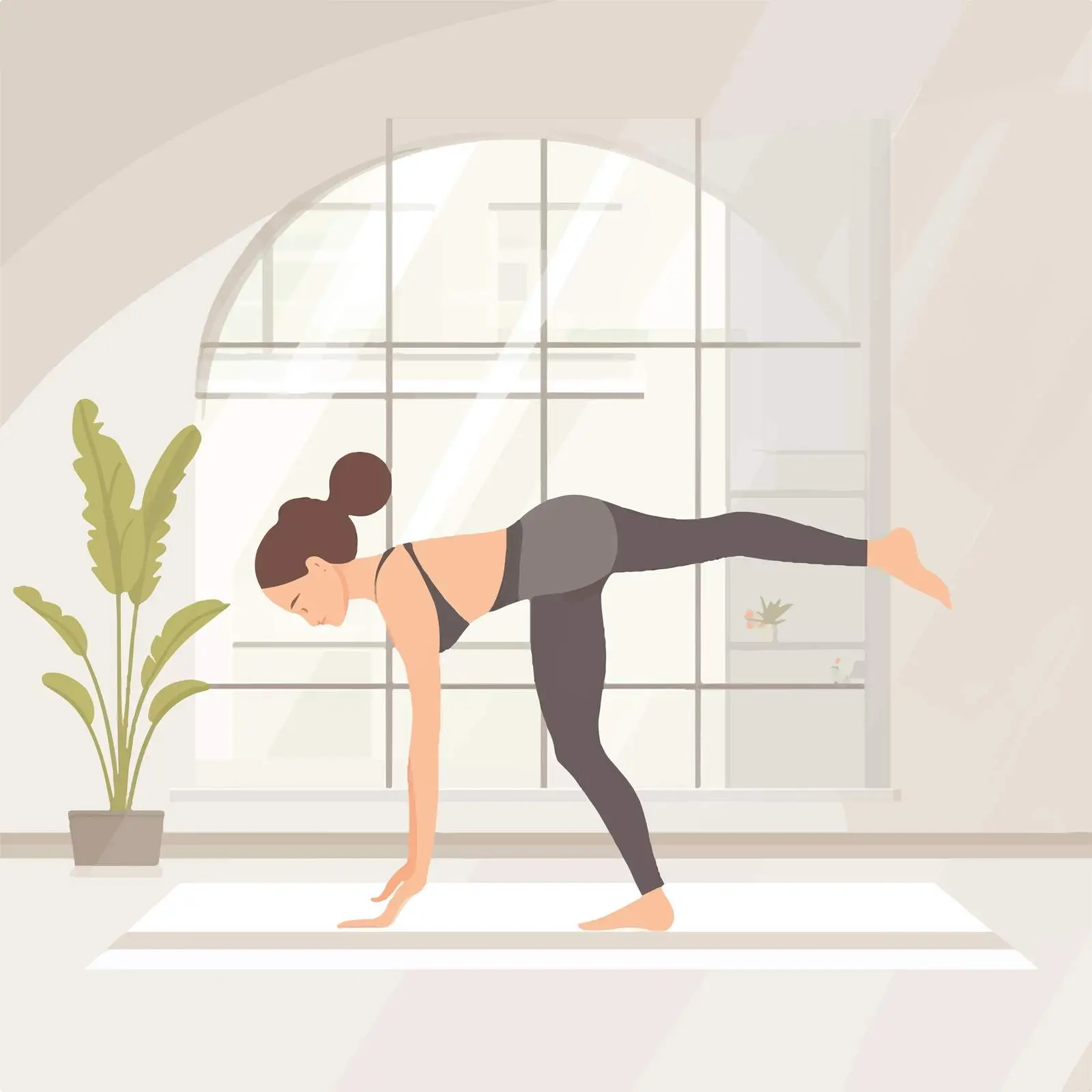Woman Practicing Standing Backbend Yoga Pose — free download from Dotvec