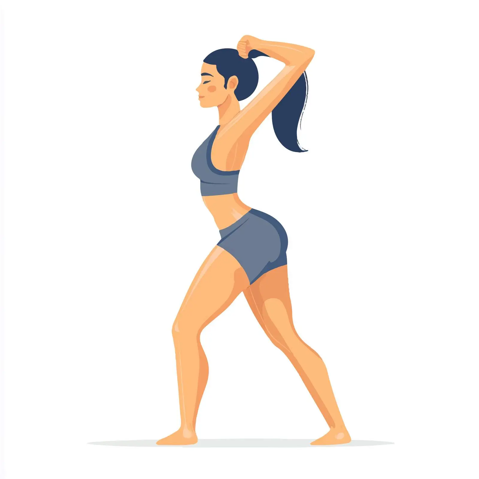 Woman Performing Standing Hamstring Stretch Exercise – free toning image from Dotvec