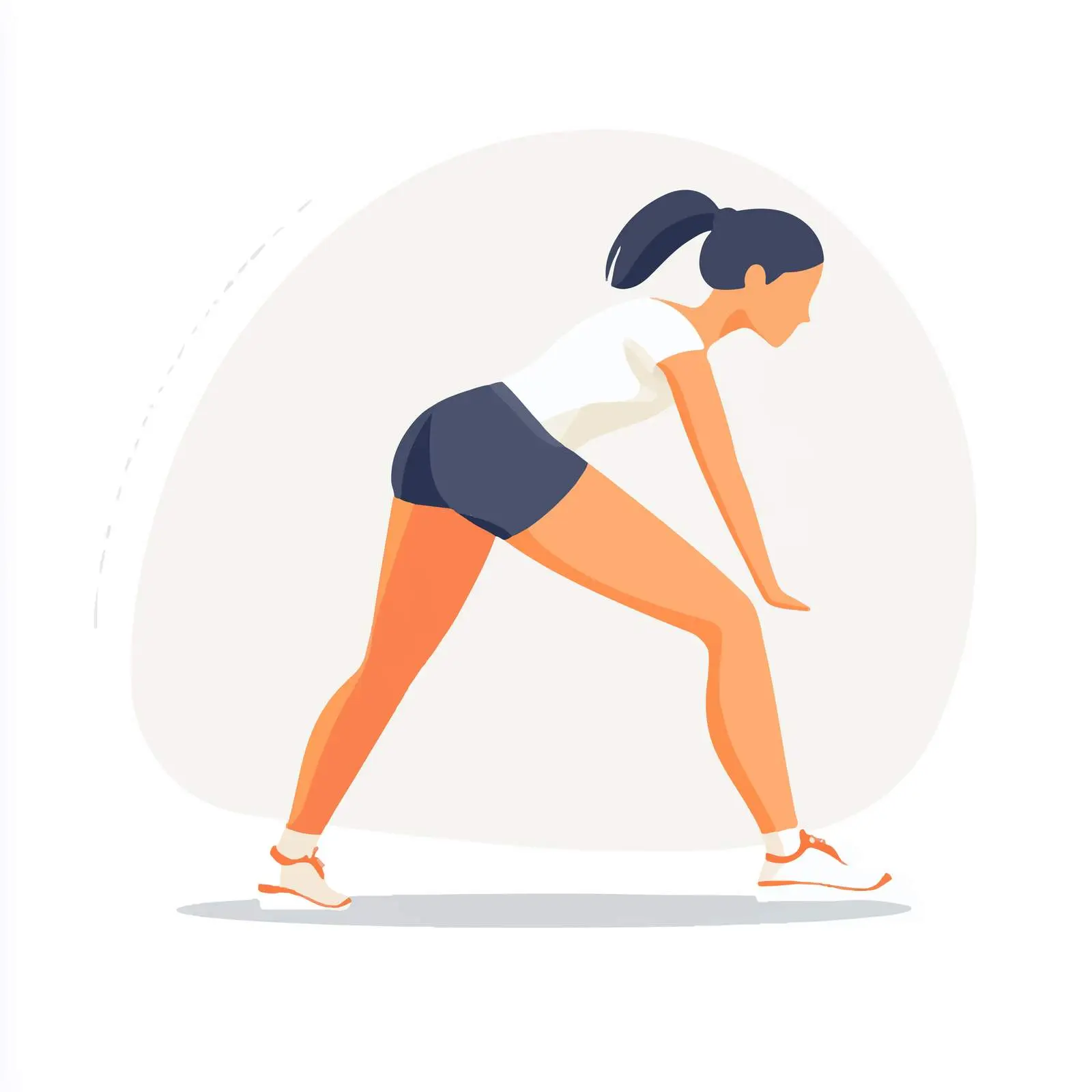 Woman Standing Hamstring Stretch Exercise Vector — free download from Dotvec