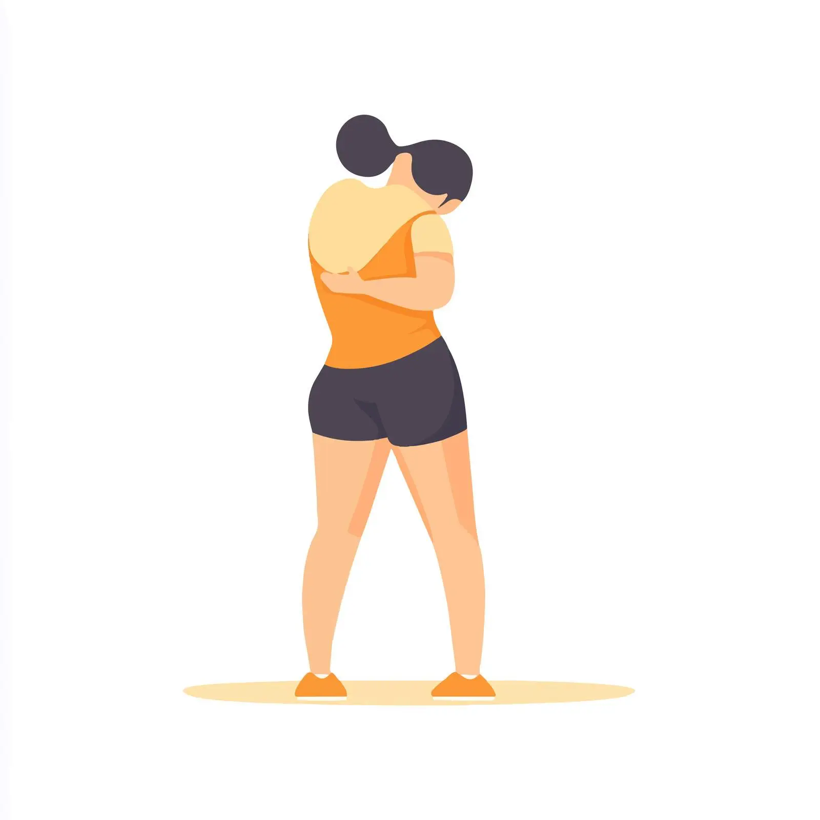 Woman Performing Standing Knee Hugs Exercise Vector — free download from Dotvec