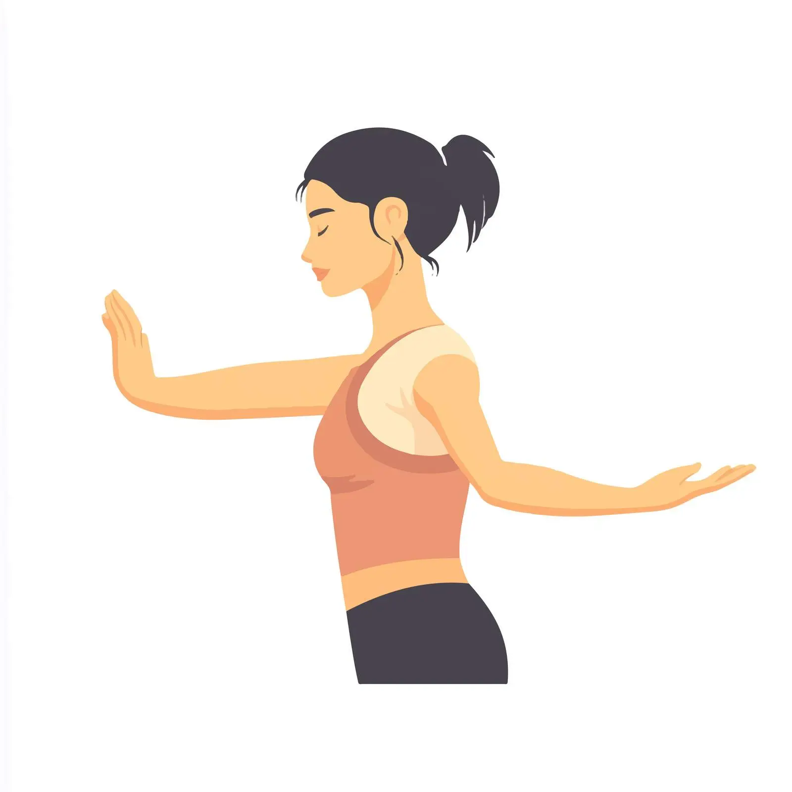 Woman Performing Wrist Stretch Exercise — free download from Dotvec