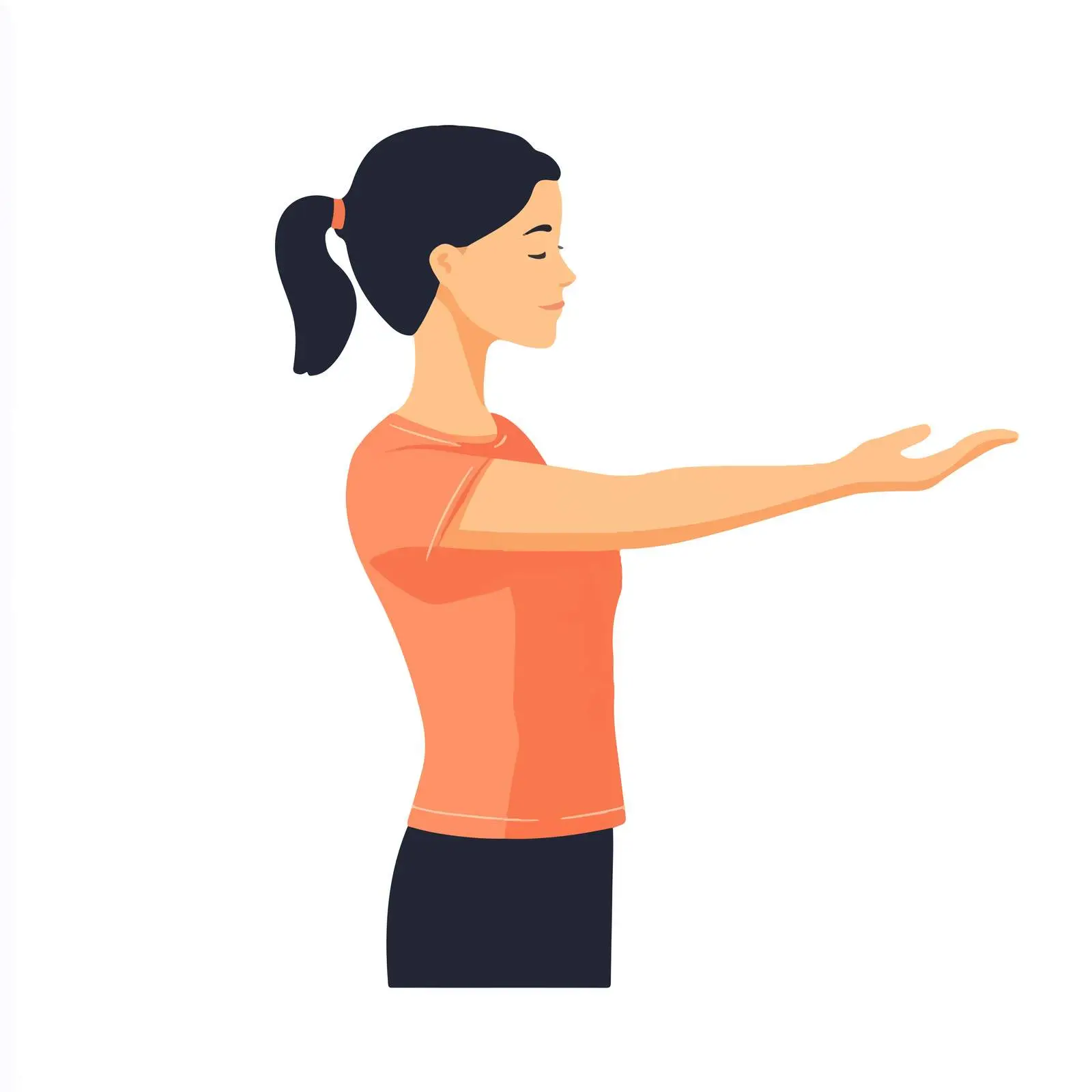 Woman Performing Wrist Stretch Exercise in Standing Position — free download from Dotvec