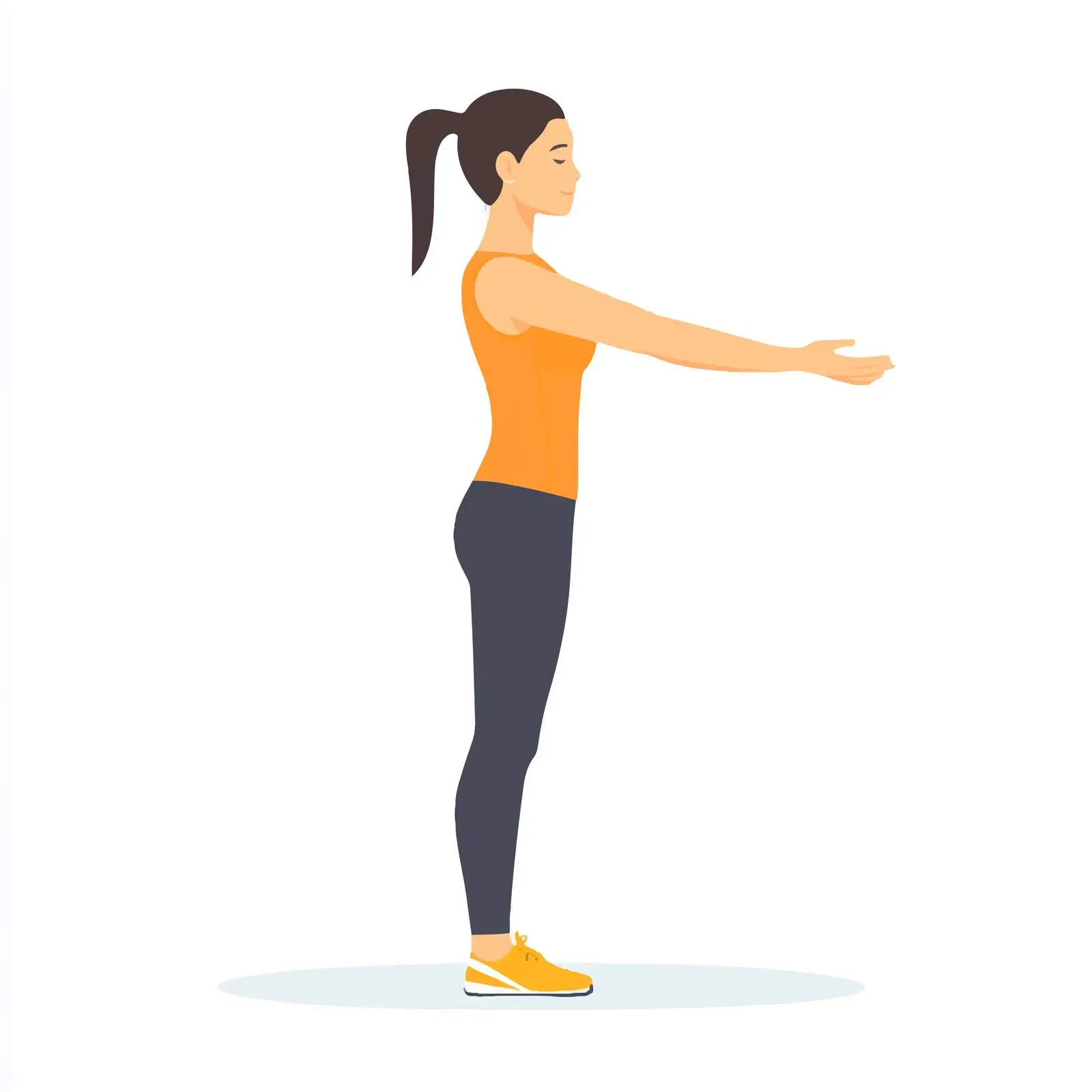 Woman Stretching Wrist Exercise in Standing Position — free download from Dotvec
