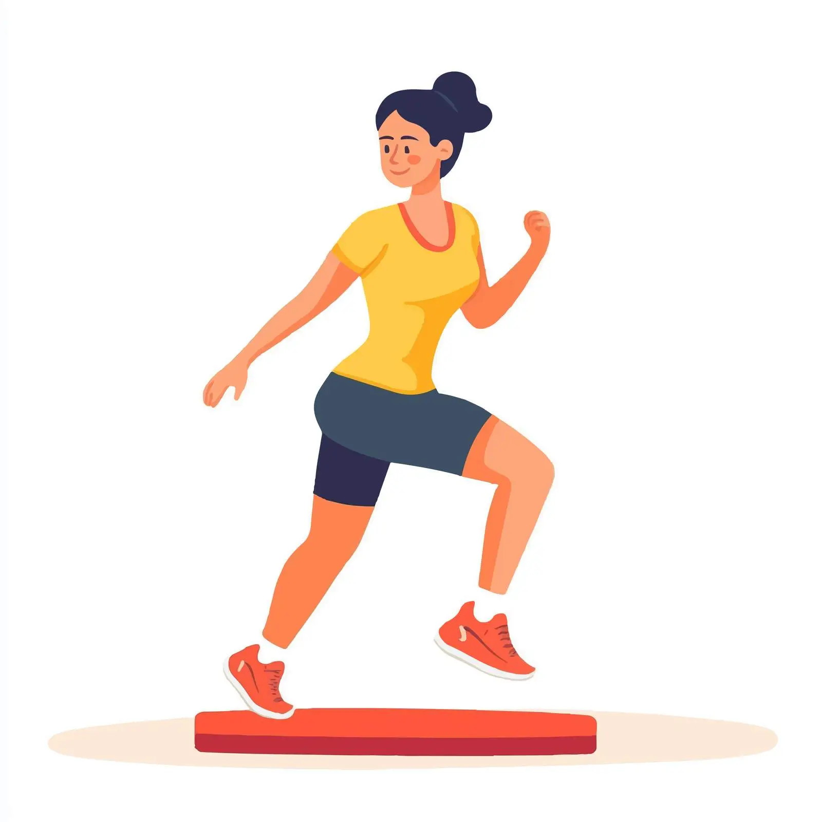 Woman Performing Step Up with Knee Raise Exercise — free download from Dotvec