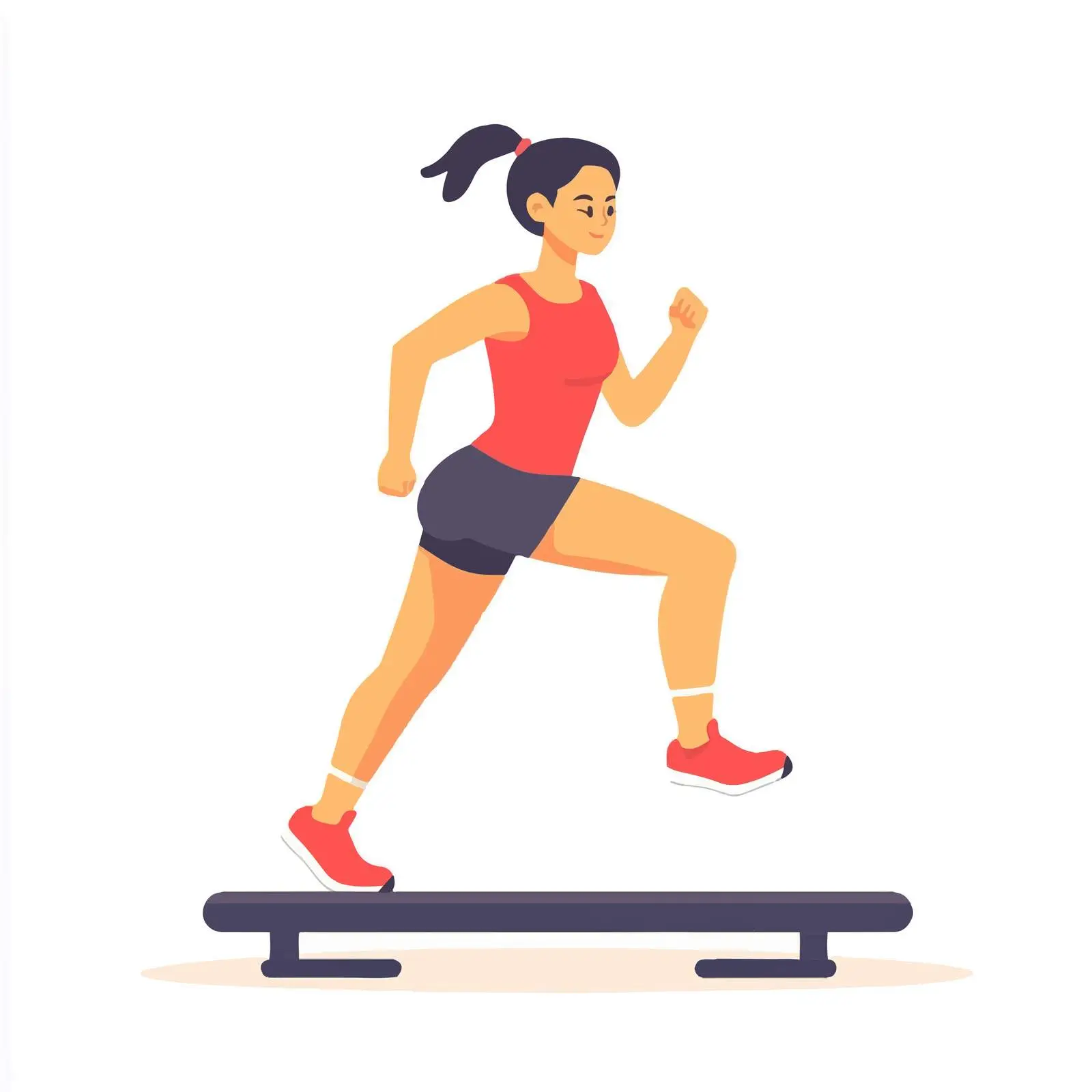 Woman Performing Step Up with Knee Raise Exercise — free download from Dotvec