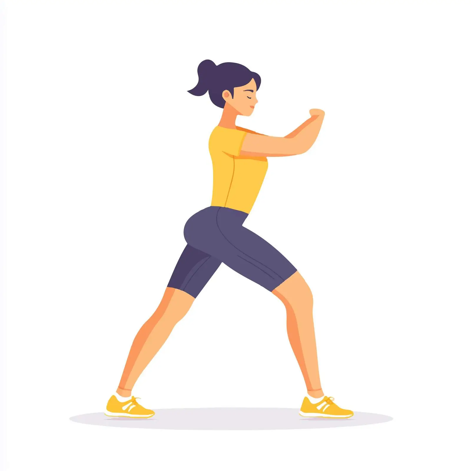 Woman Performing Straight Leg Calf Stretch Exercise — free download from Dotvec