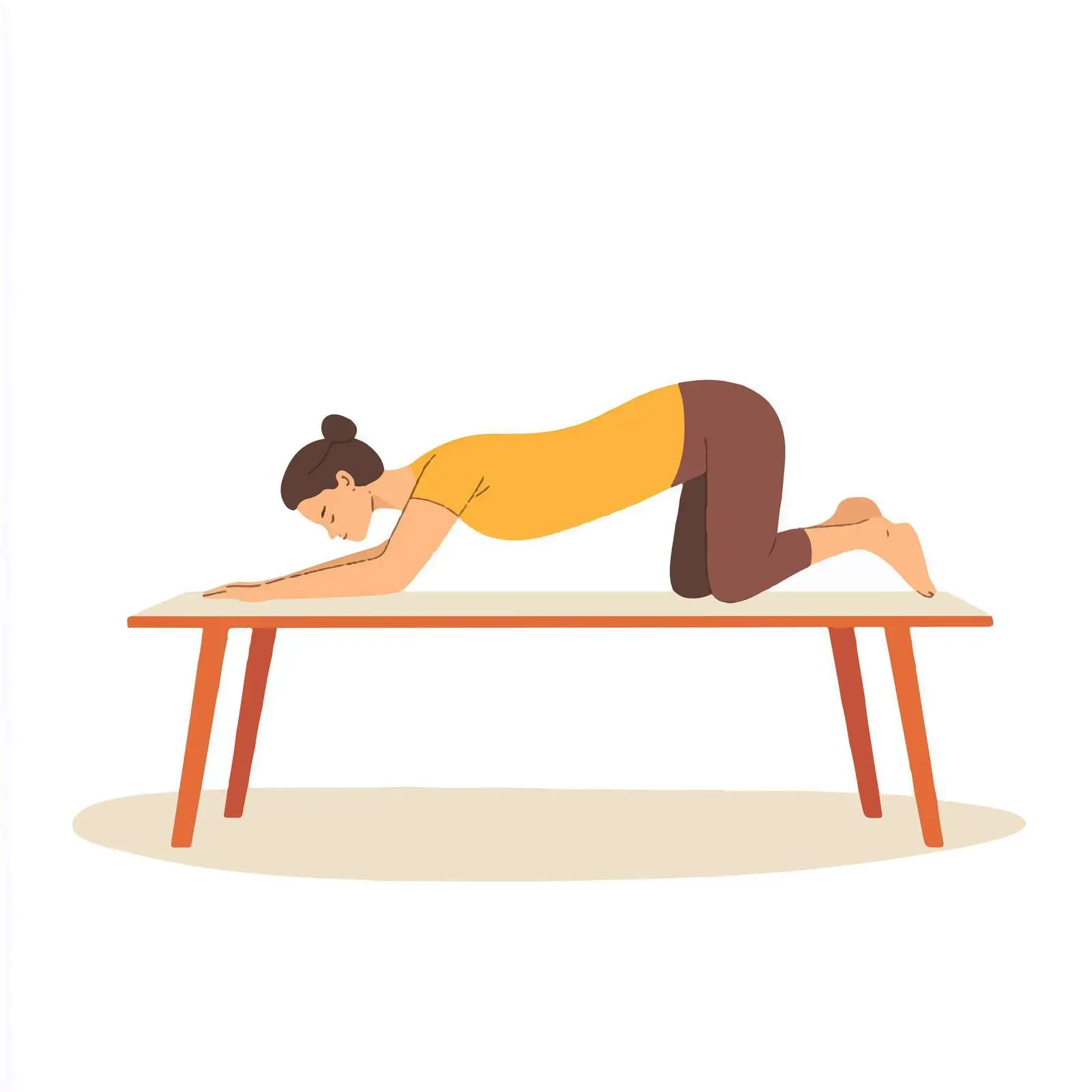 Woman Practicing Table Top Pose Yoga Exercise — free download from Dotvec