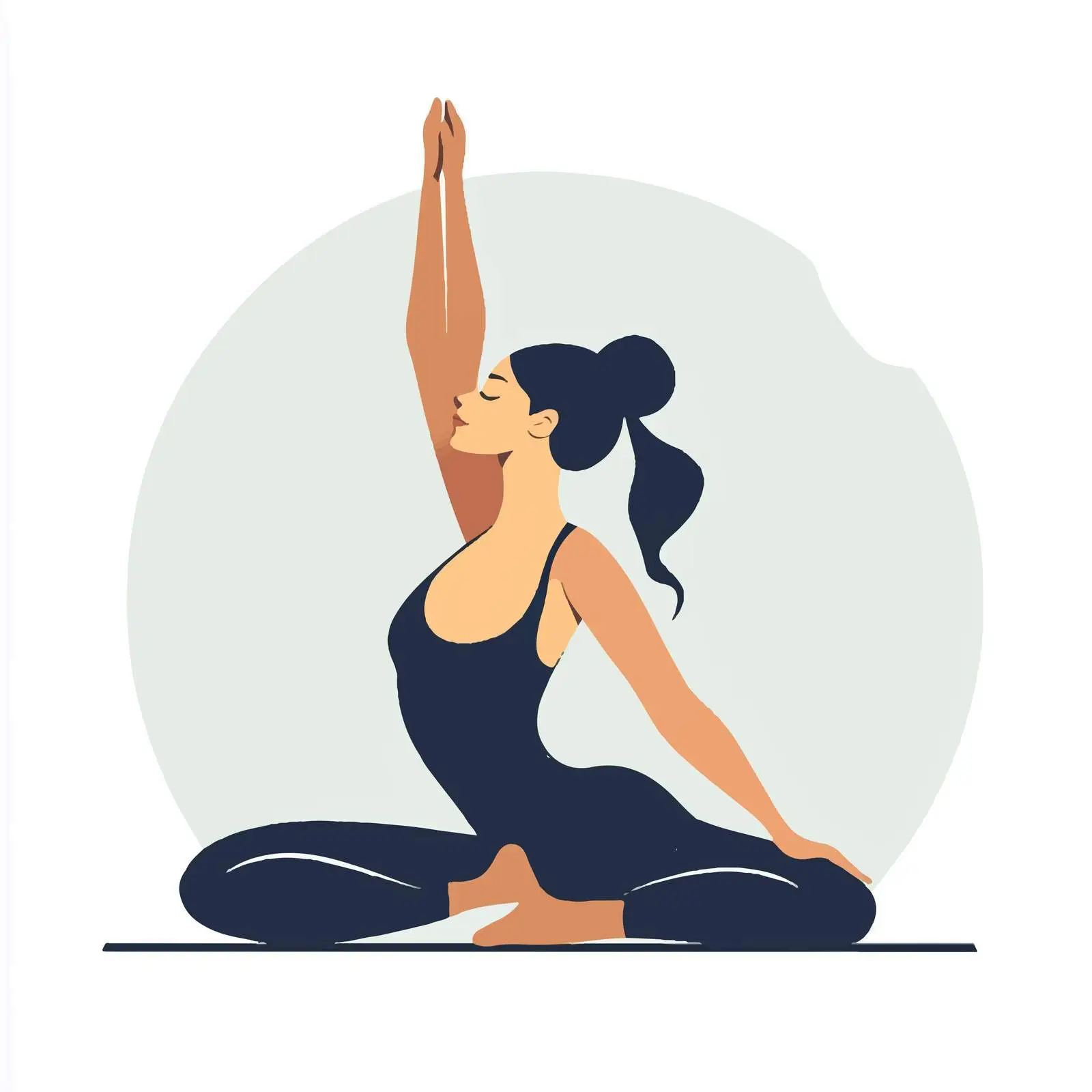 Woman Practicing Thread the Needle Pose — free download from Dotvec