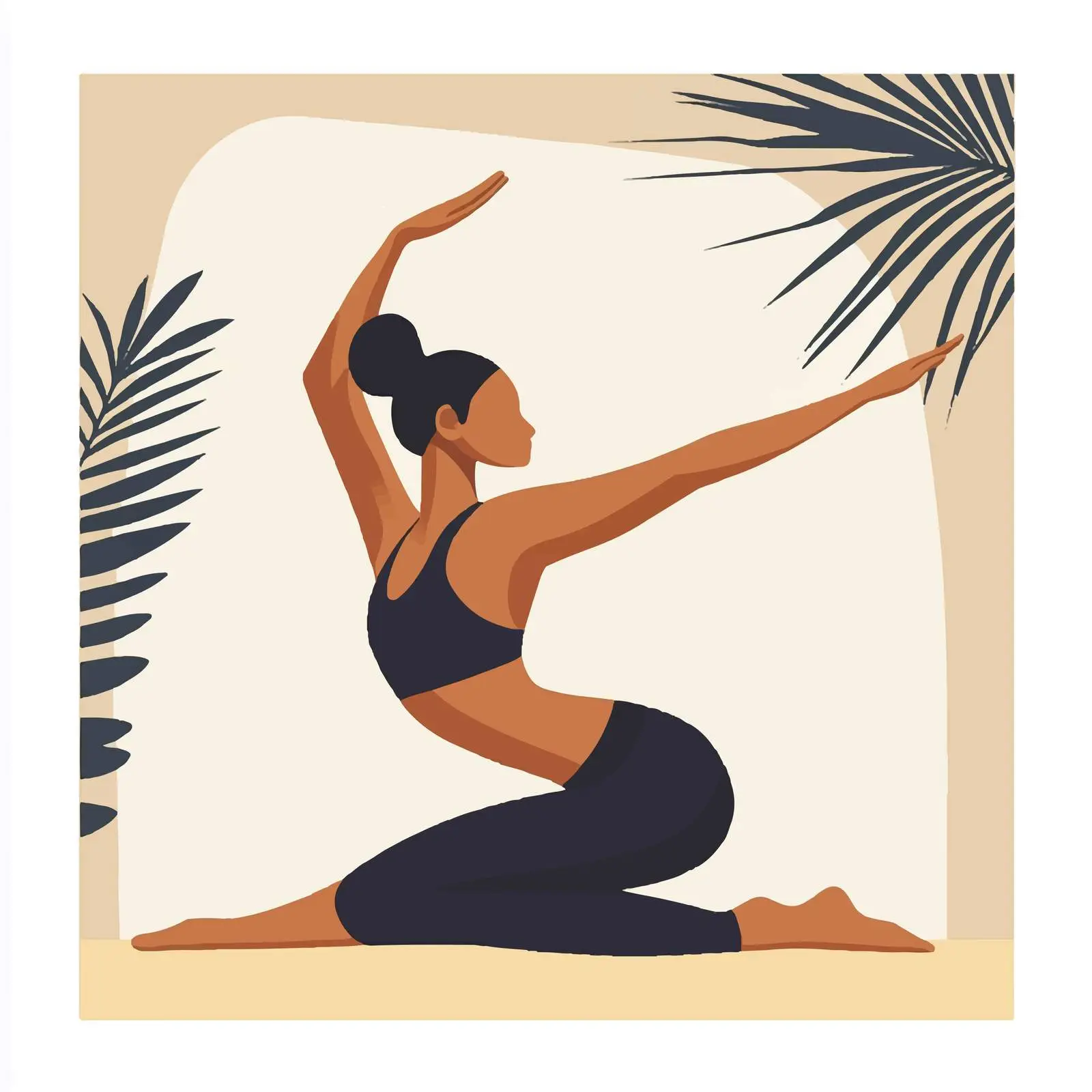 Woman Practicing Thread the Needle Yoga Stretch — free download from Dotvec