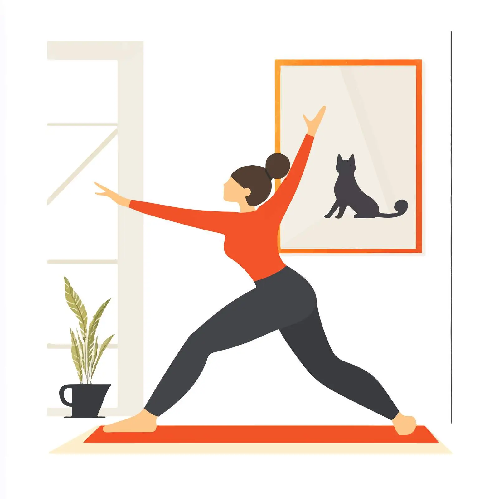 Woman Practicing Cat Cow Yoga Stretch — free download from Dotvec