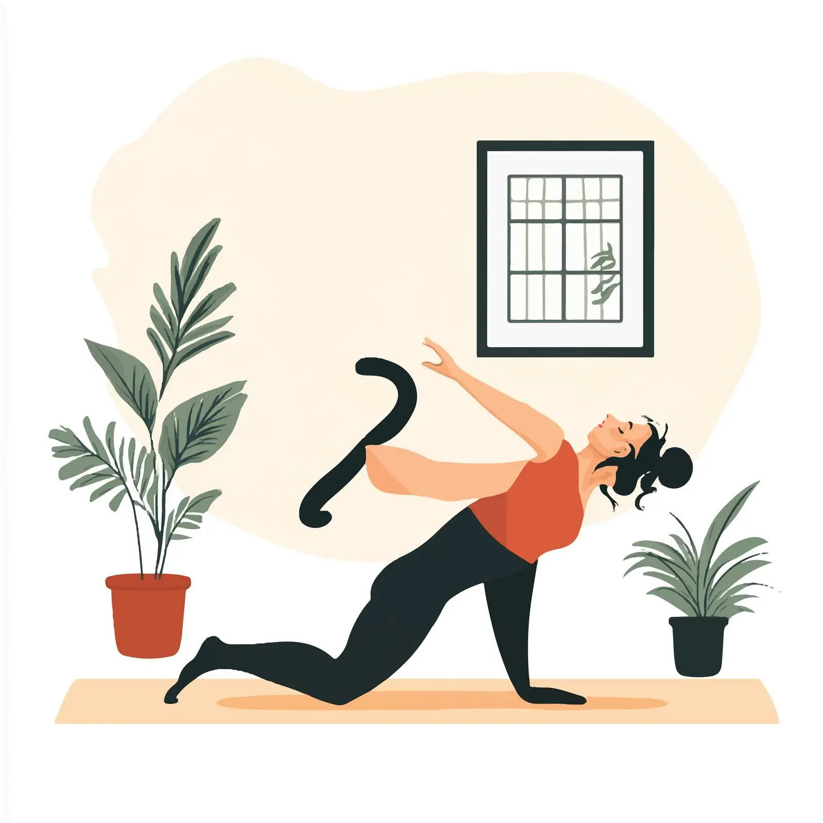 Woman Practicing Cat Cow Yoga Stretch Vector — free download from Dotvec