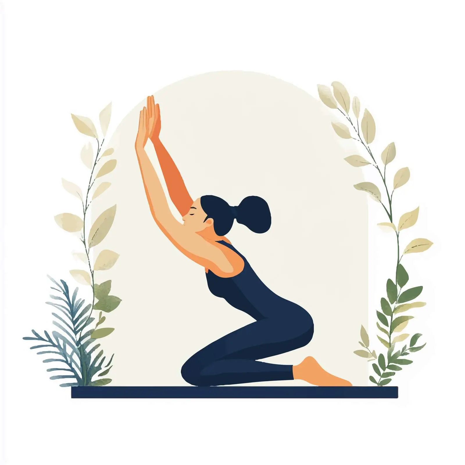 Woman Practicing Cat Cow Yoga Stretch Vector — free download from Dotvec