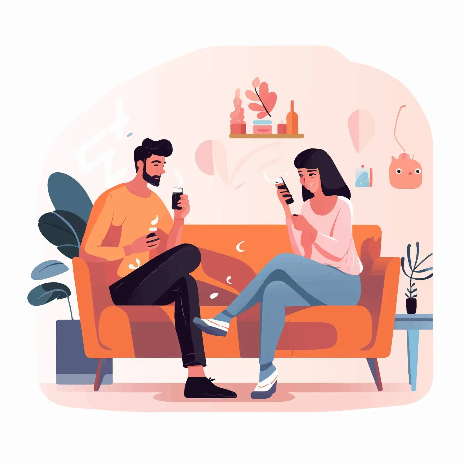 Woman Enjoying Cocktail and Using Mobile Phone — free download from Dotvec